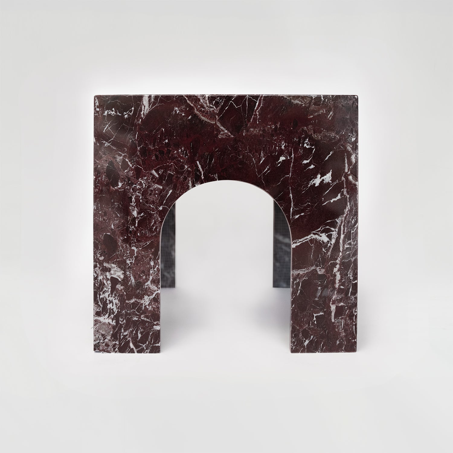 Rosso Levanto Marble Arch Side Table