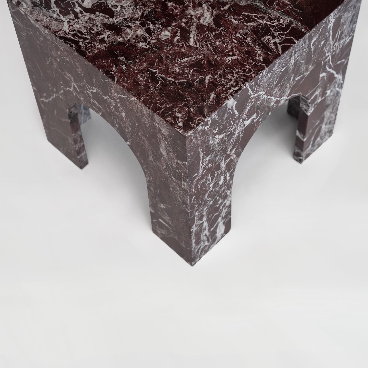 Rosso Levanto Marble Arch Side Table
