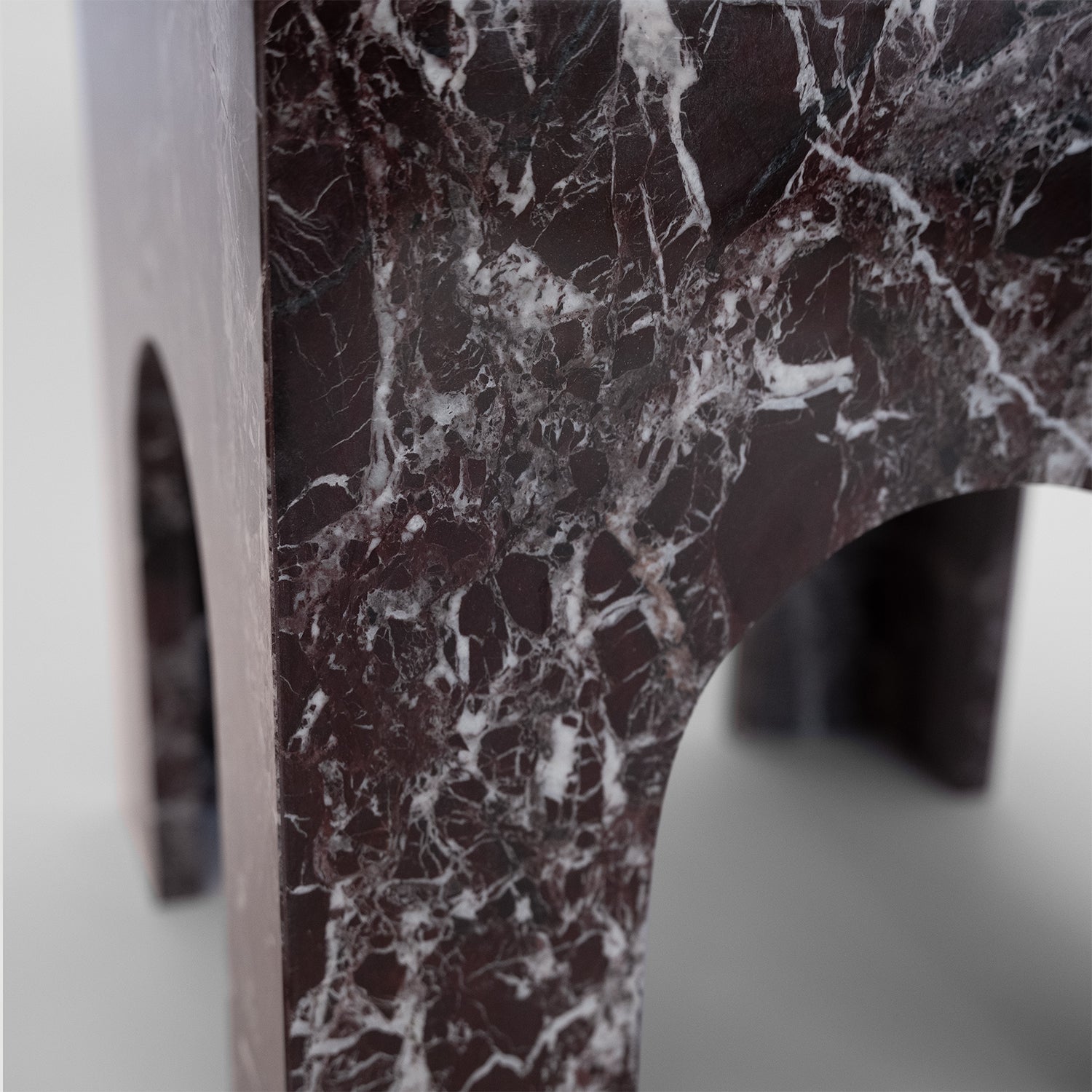 Rosso Levanto Marble Arch Side Table