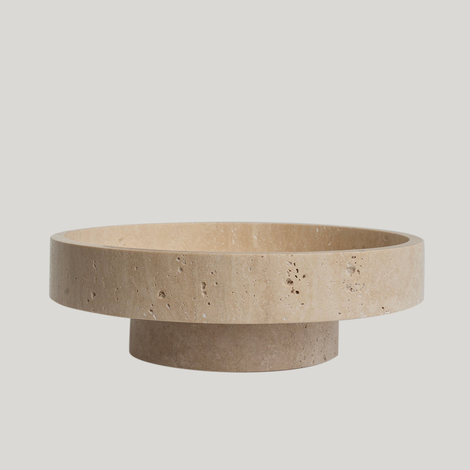 Decorative travertine fruit bowl made from natural stone