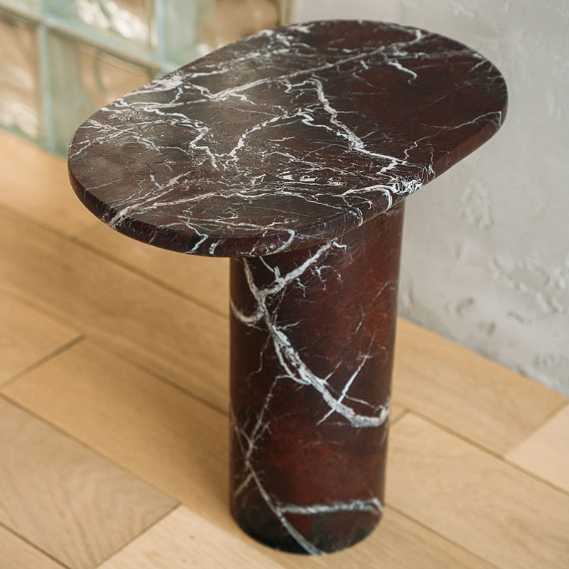 “BOLD” ROSSO LEVANTO MARBLE SIDE TABLE