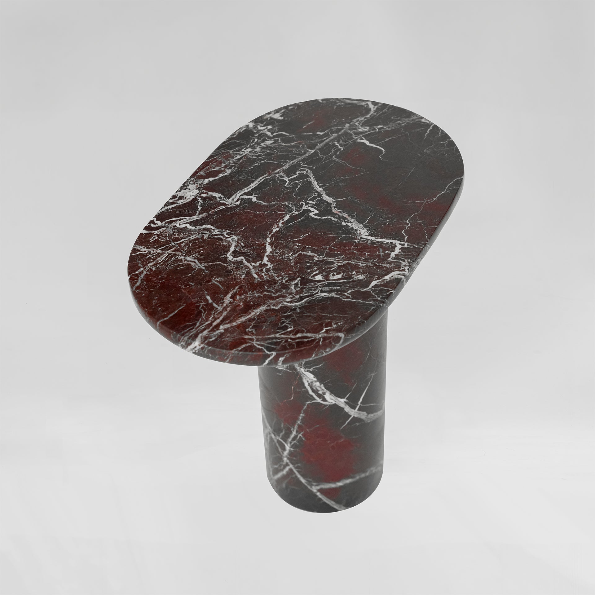 “BOLD” ROSSO LEVANTO MARBLE SIDE TABLE