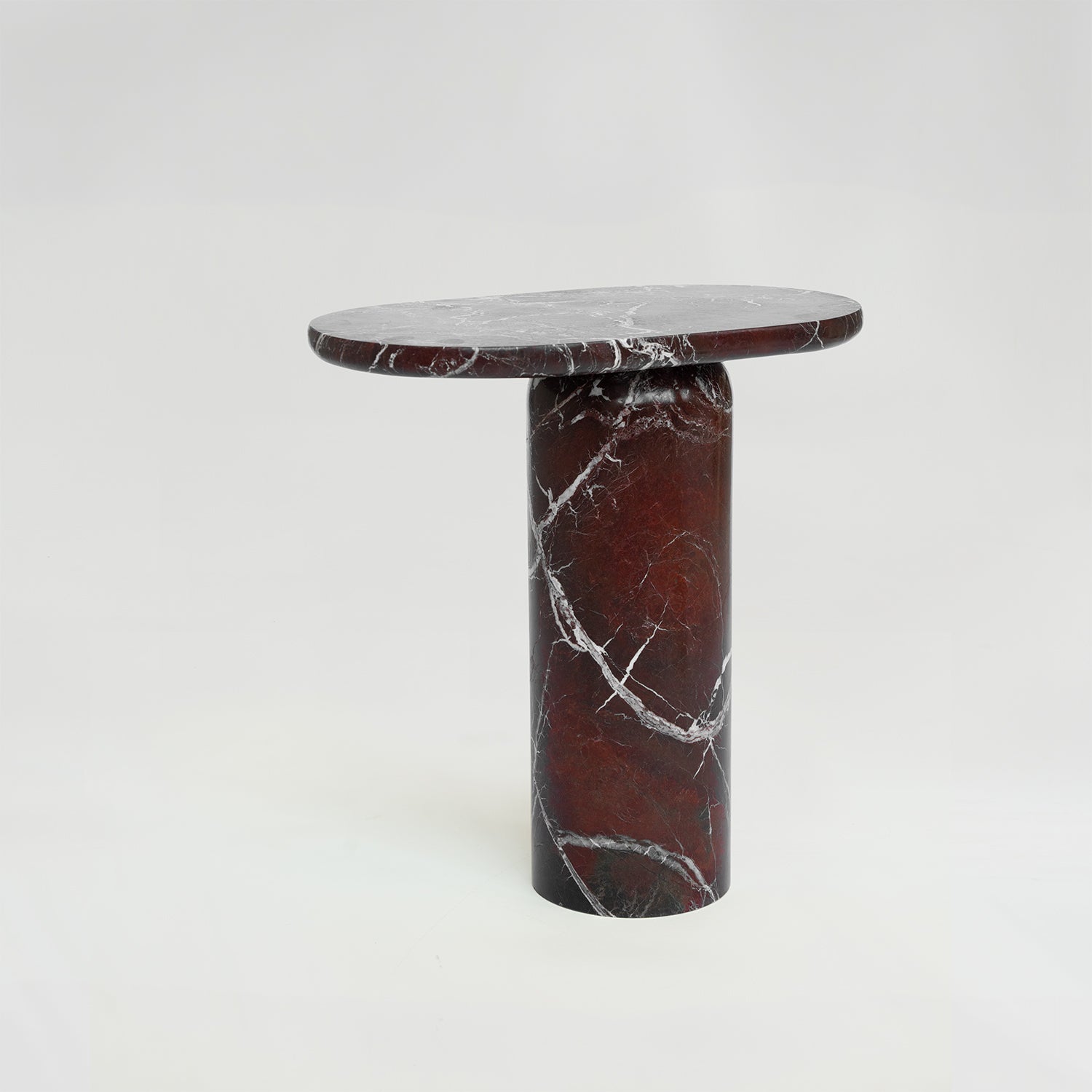 “BOLD” ROSSO LEVANTO MARBLE SIDE TABLE