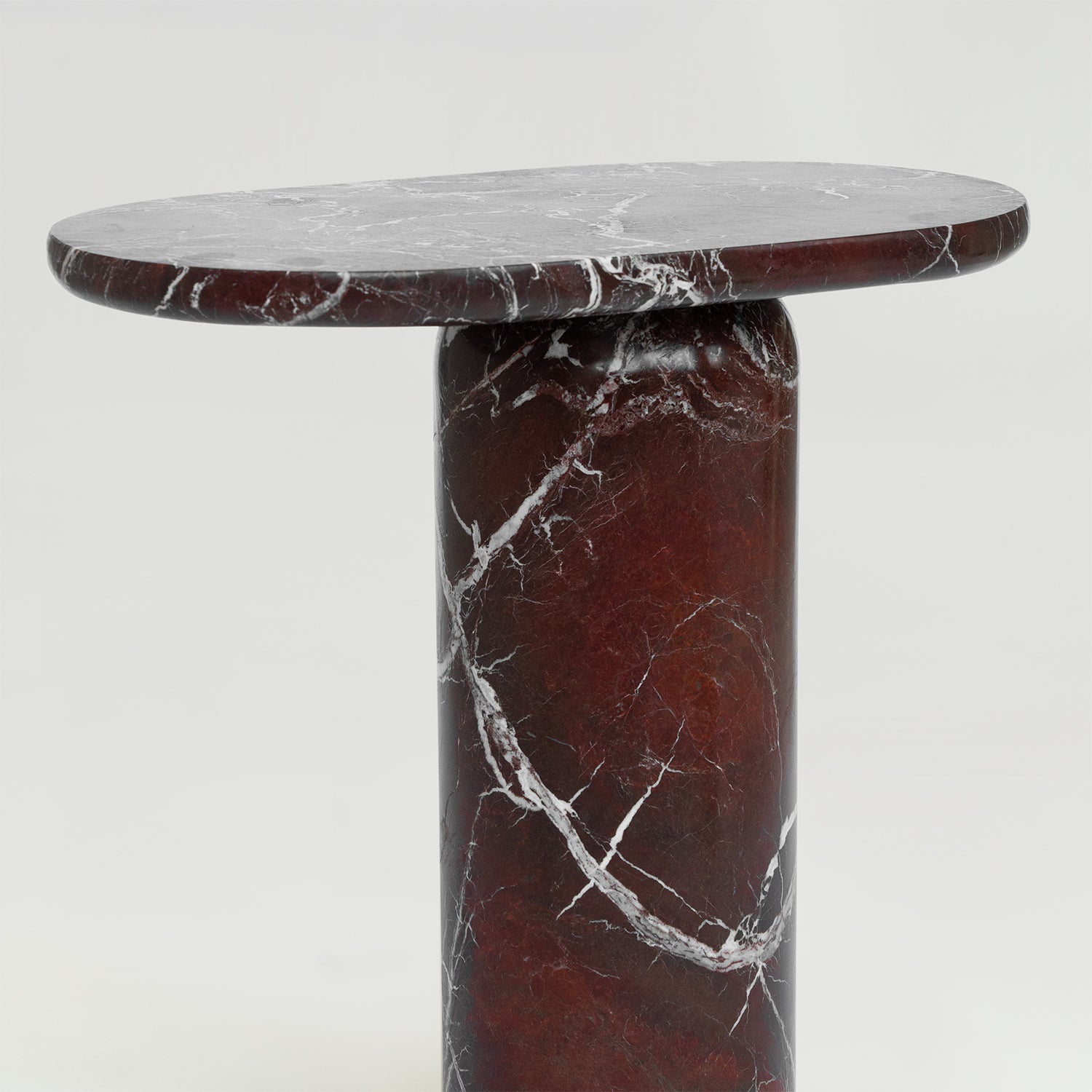 “BOLD” ROSSO LEVANTO MARBLE SIDE TABLE