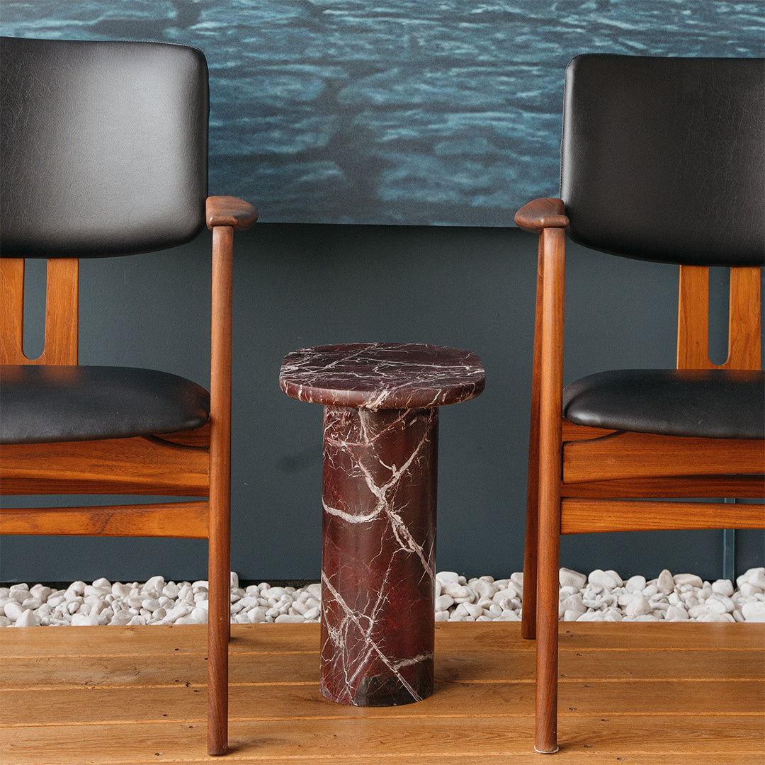 “BOLD” ROSSO LEVANTO MARBLE SIDE TABLE