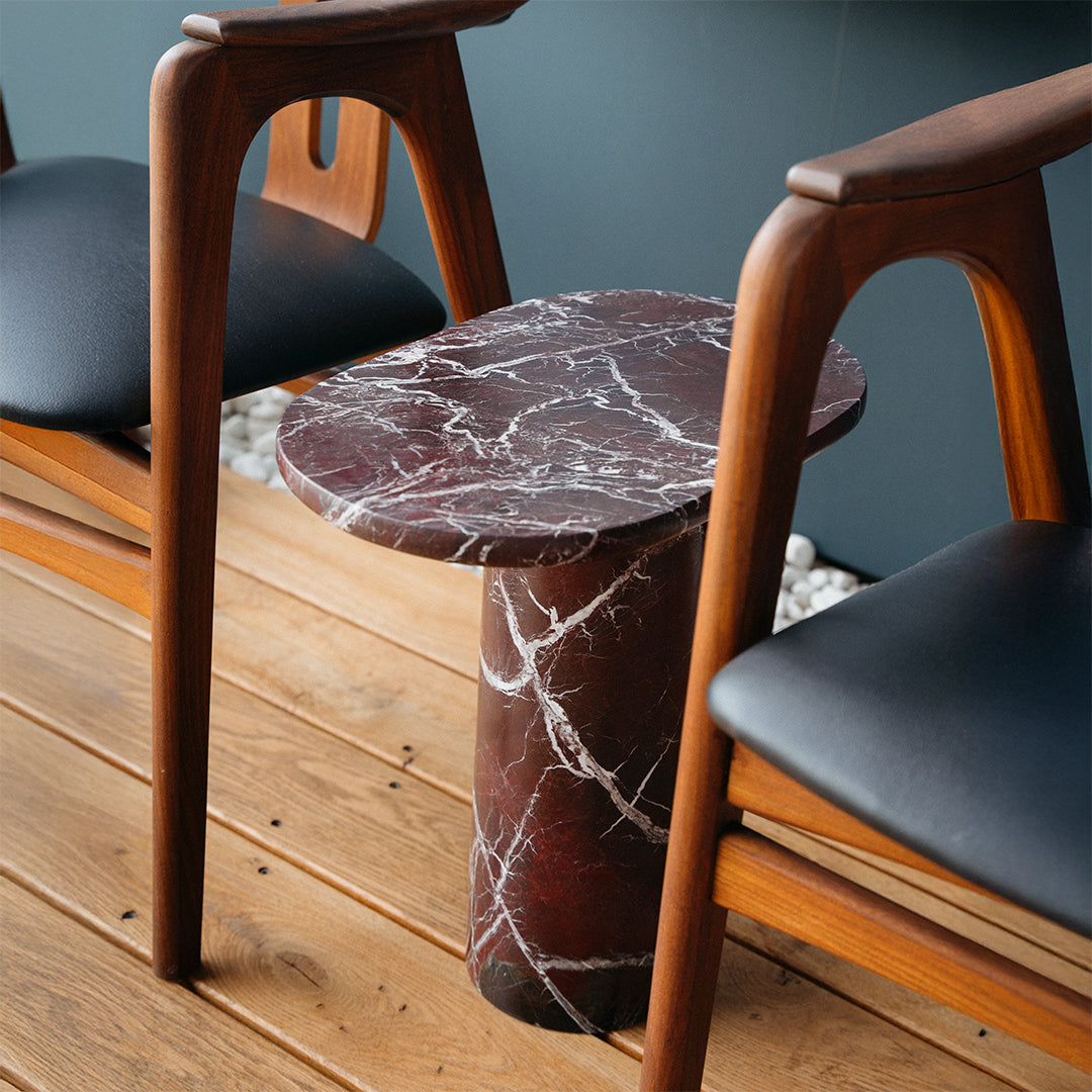 “BOLD” ROSSO LEVANTO MARBLE SIDE TABLE