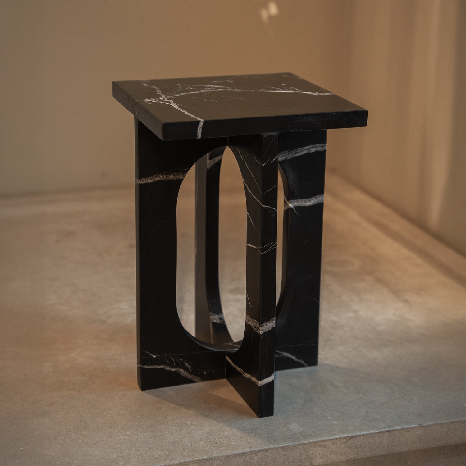 'BOND' SIDE TABLE - BLACK MARBLE