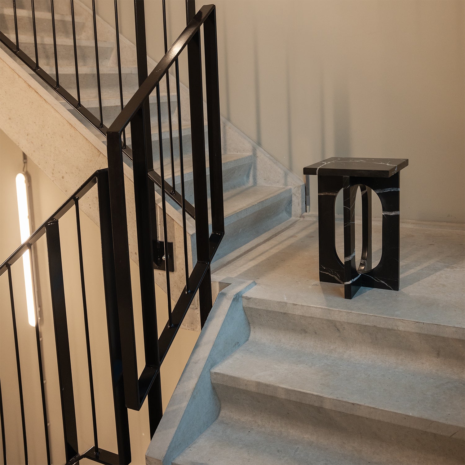 'BOND' SIDE TABLE - BLACK MARBLE