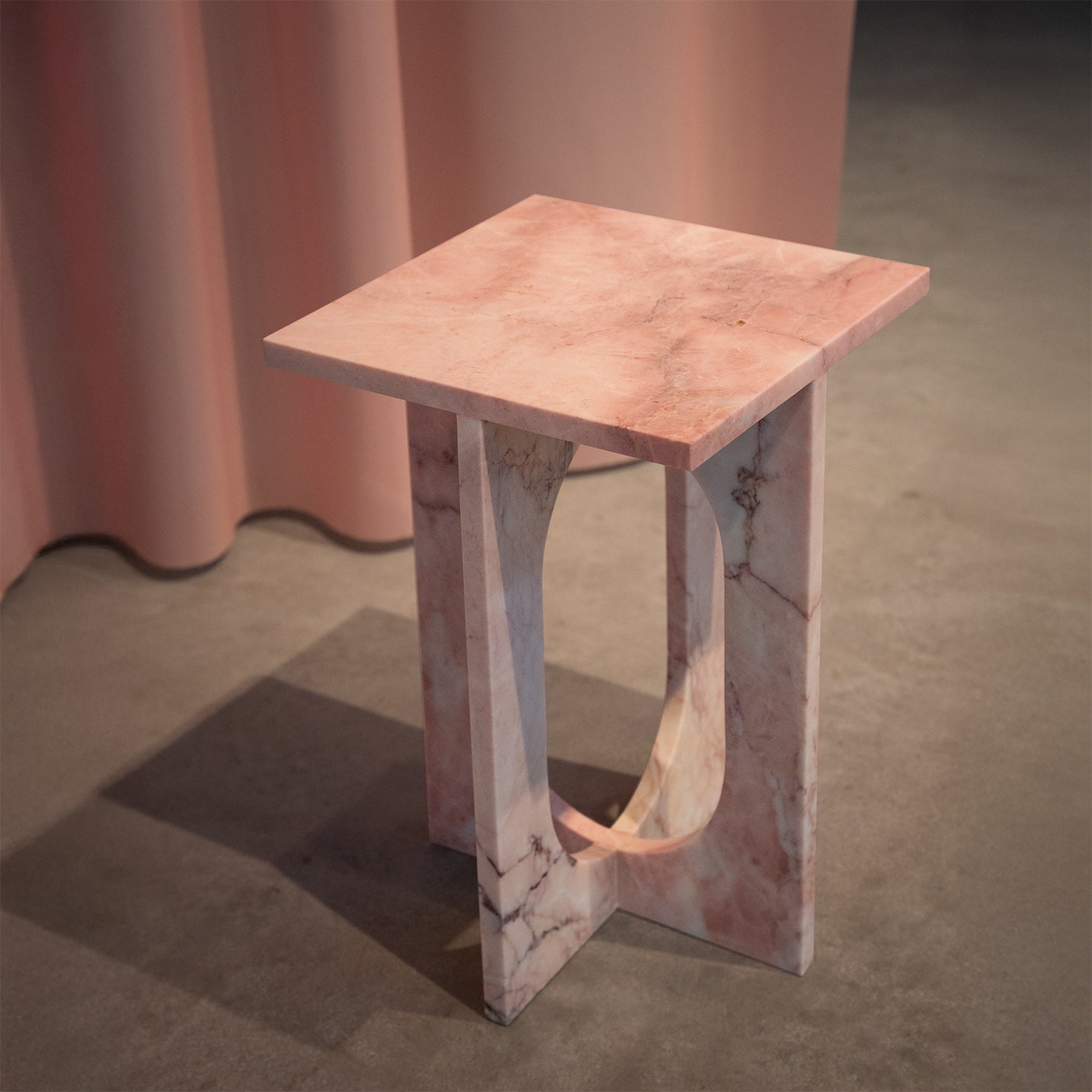 'BOND' SIDE TABLE - PINK MARBLE