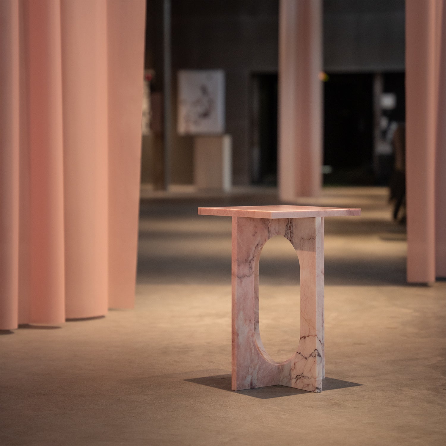 'BOND' SIDE TABLE - PINK MARBLE