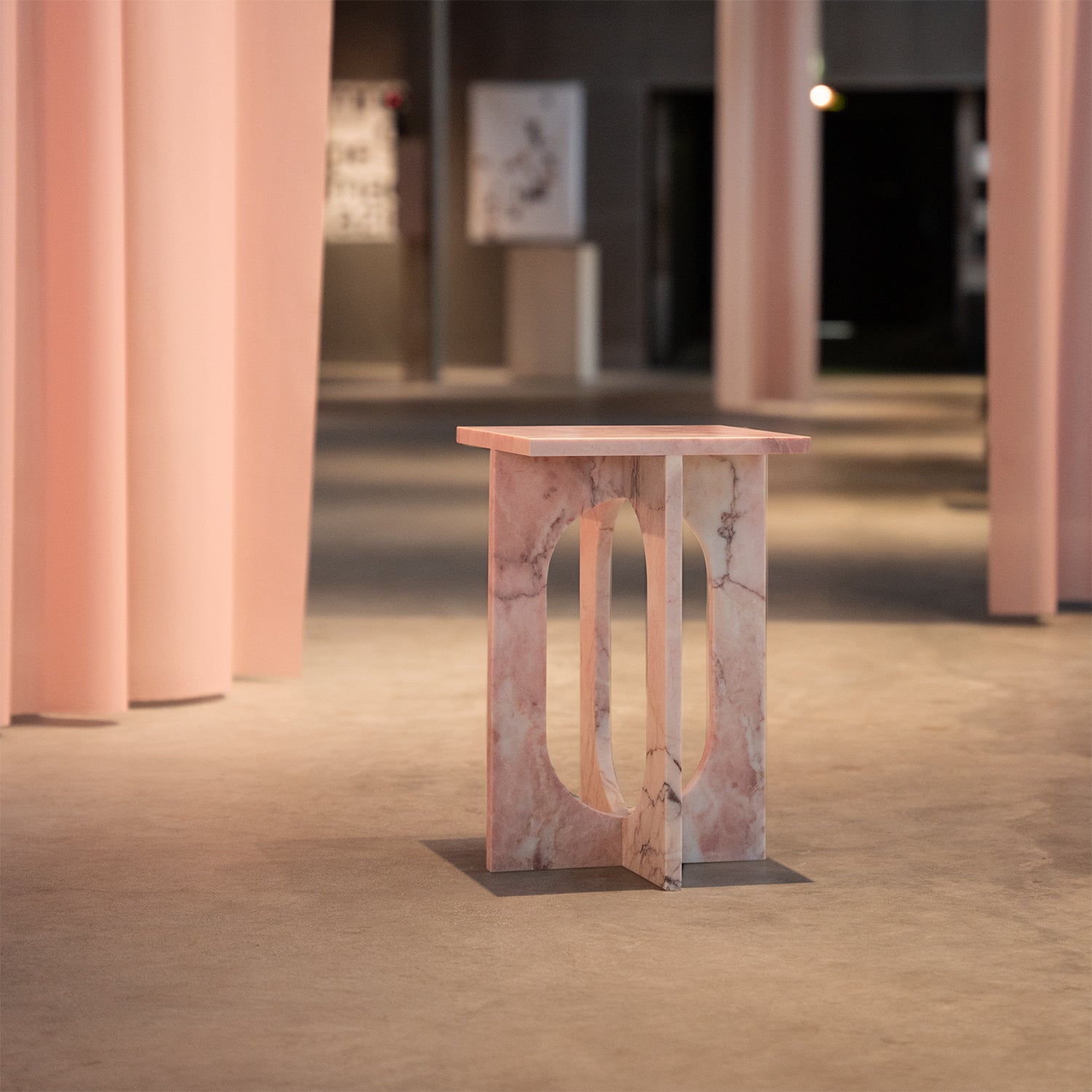 'BOND' SIDE TABLE - PINK MARBLE