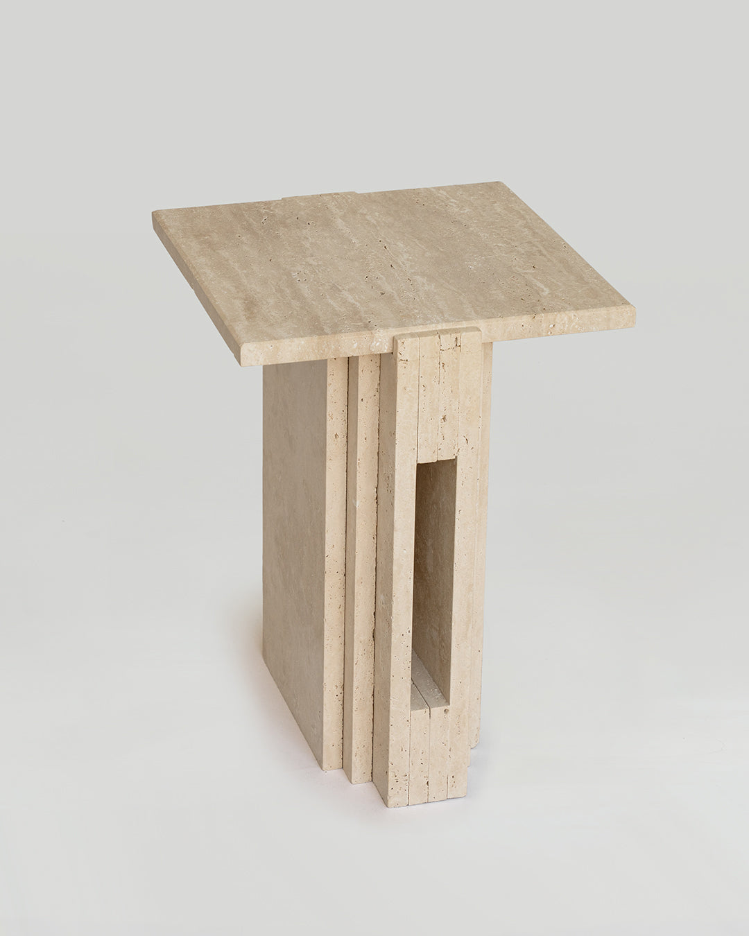 TRAVERTINE SIDE TABLE 'LLOYD'