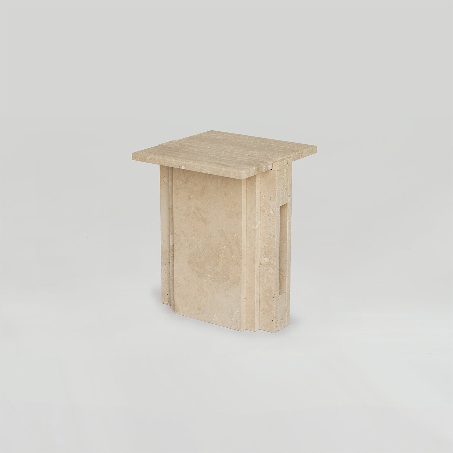 TRAVERTINE SIDE TABLE 'LLOYD'