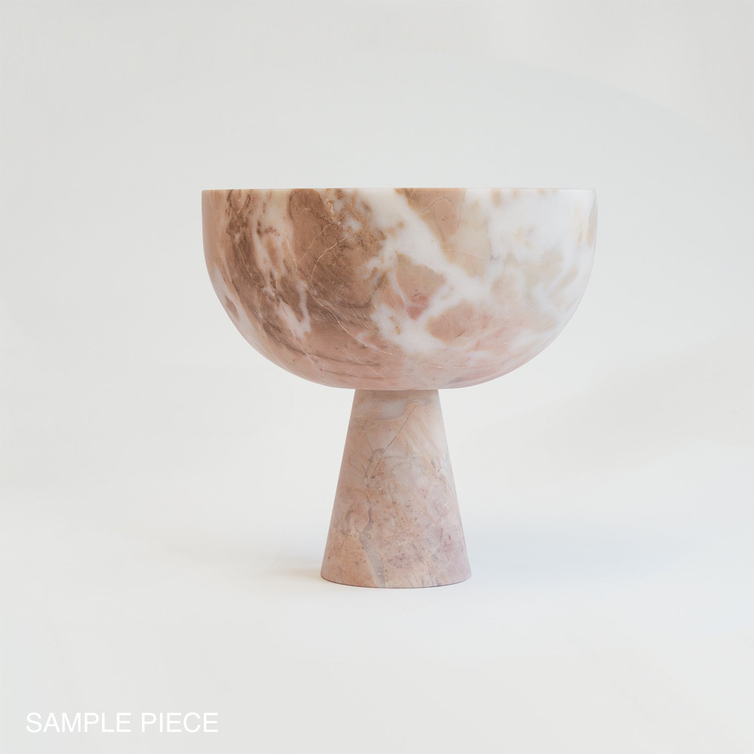 PINK MARBLE PEDESTAL BOWL XL  |  SAMPLE SALE