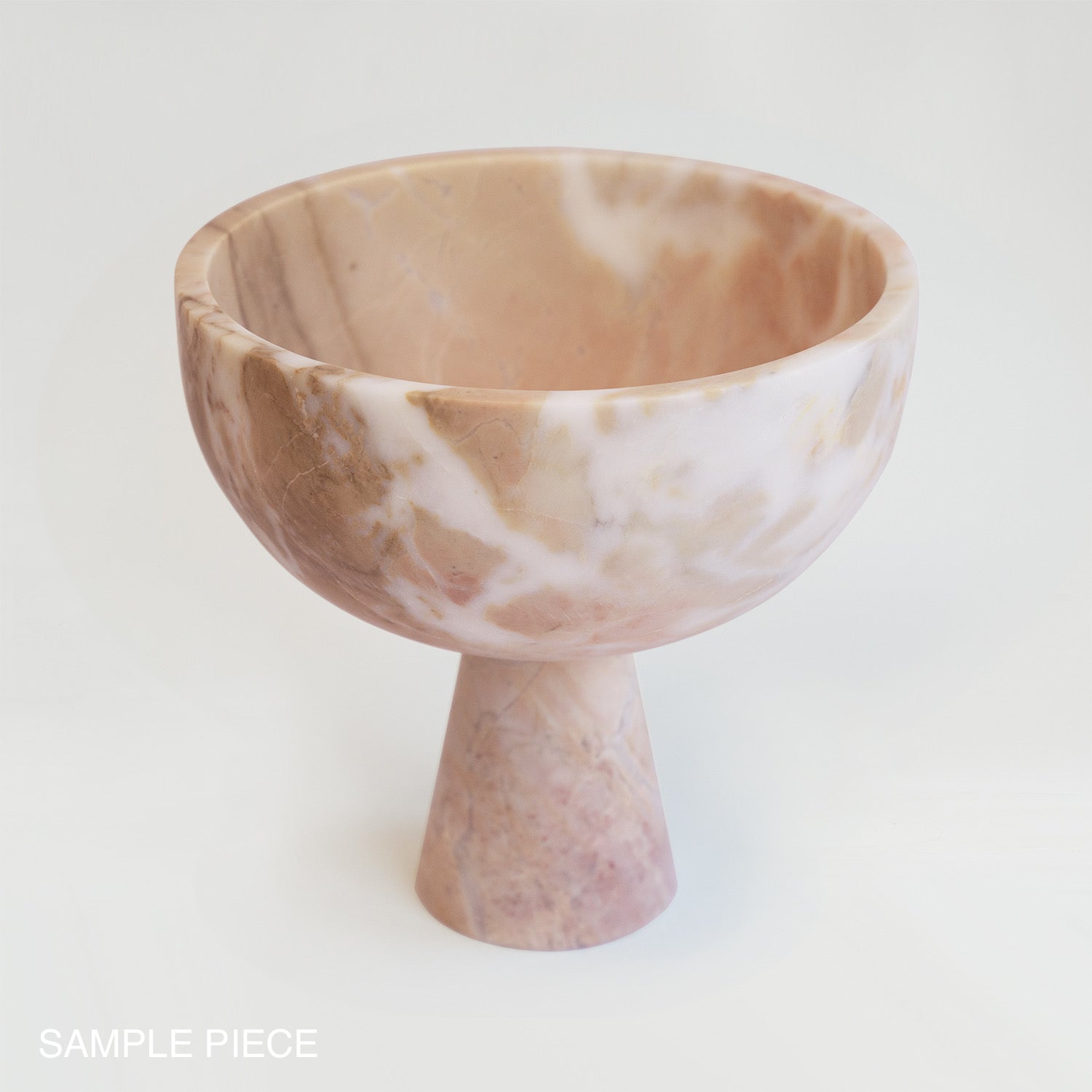 PINK MARBLE PEDESTAL BOWL XL  |  SAMPLE SALE