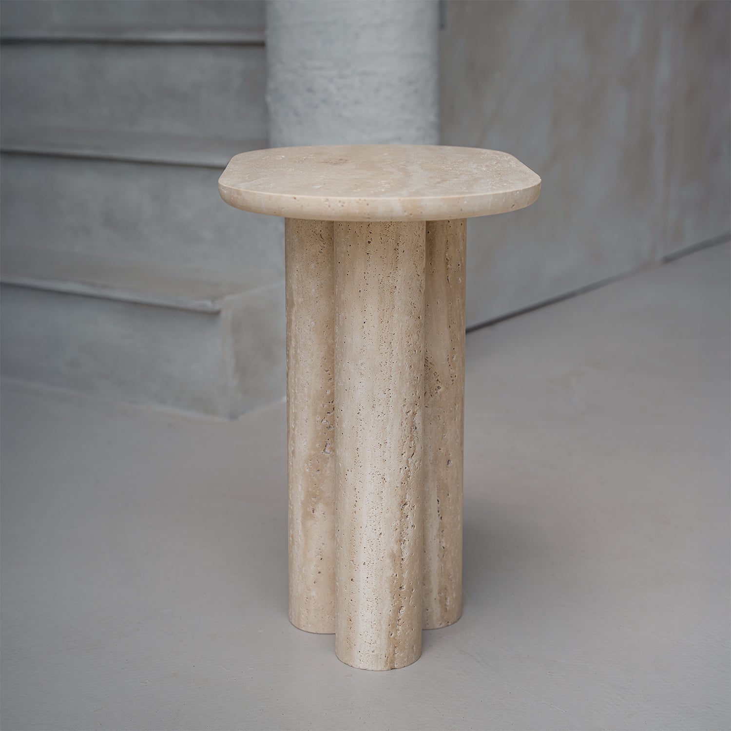 Trio № III - TRAVERTINE SIDE TABLE