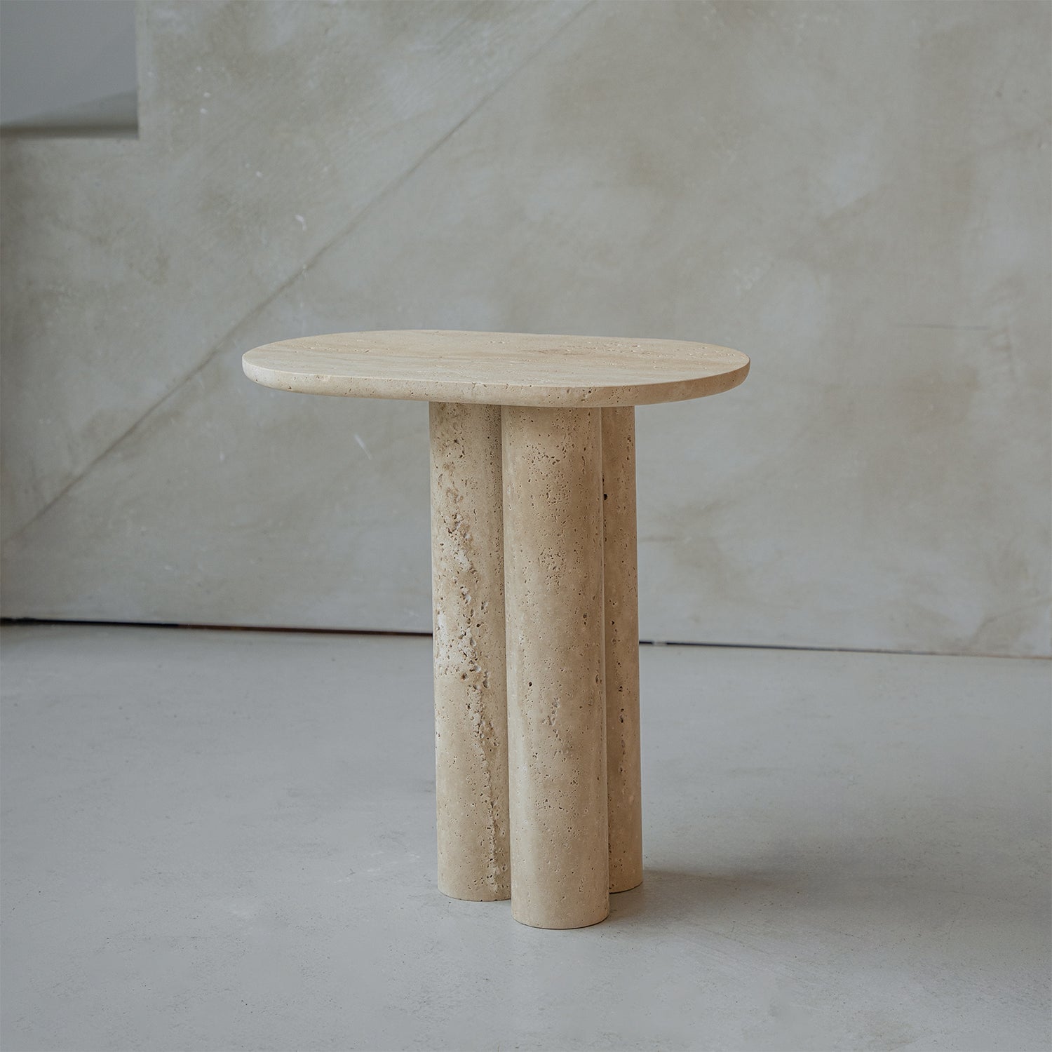 Trio № III - TRAVERTINE SIDE TABLE