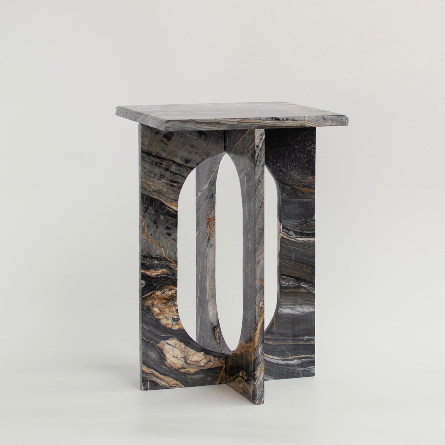 Picasso marble minimalist stone side table with clean lines