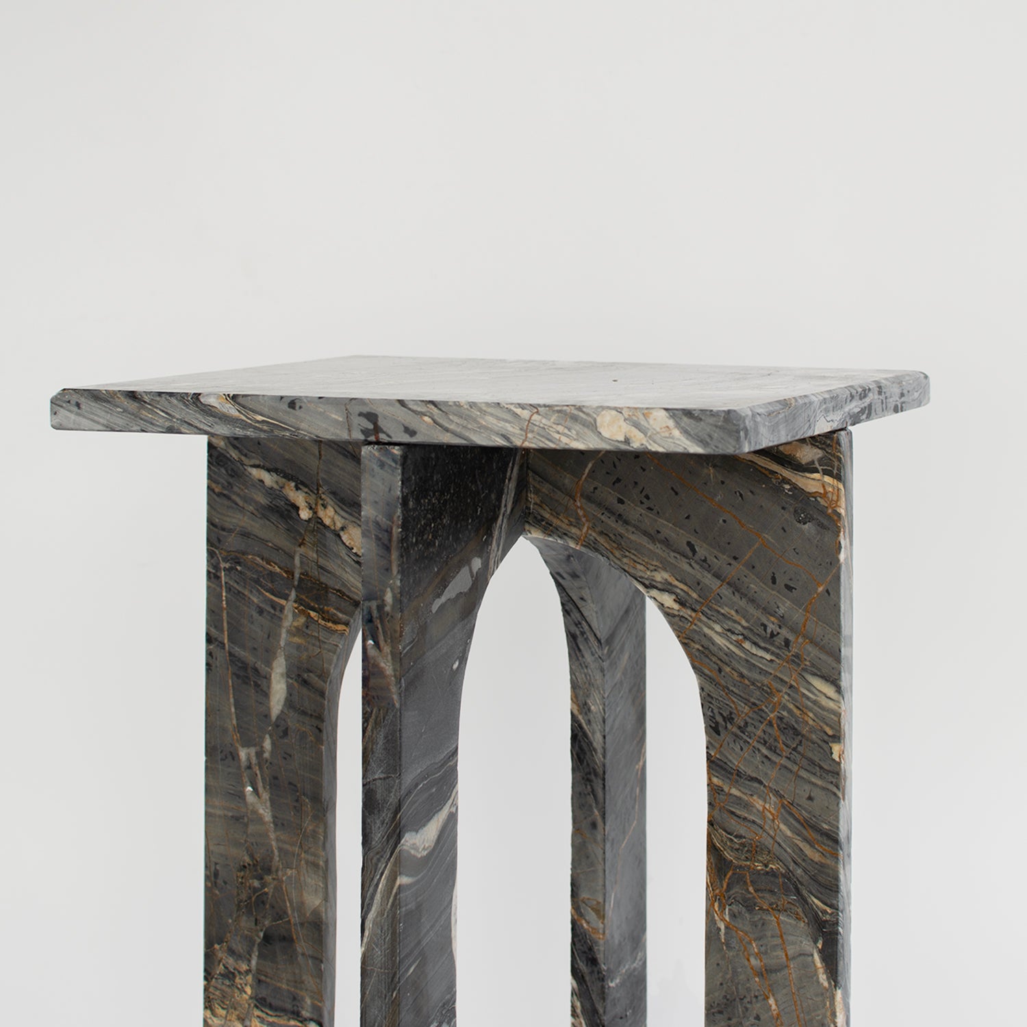 Picasso marble minimalist stone side table with clean lines