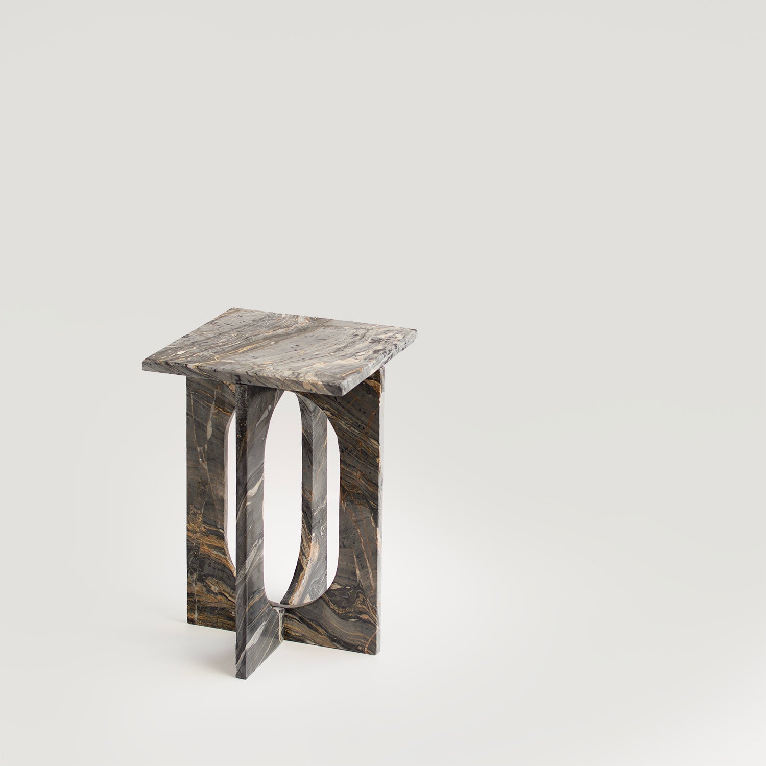 Picasso marble minimalist stone side table with clean lines