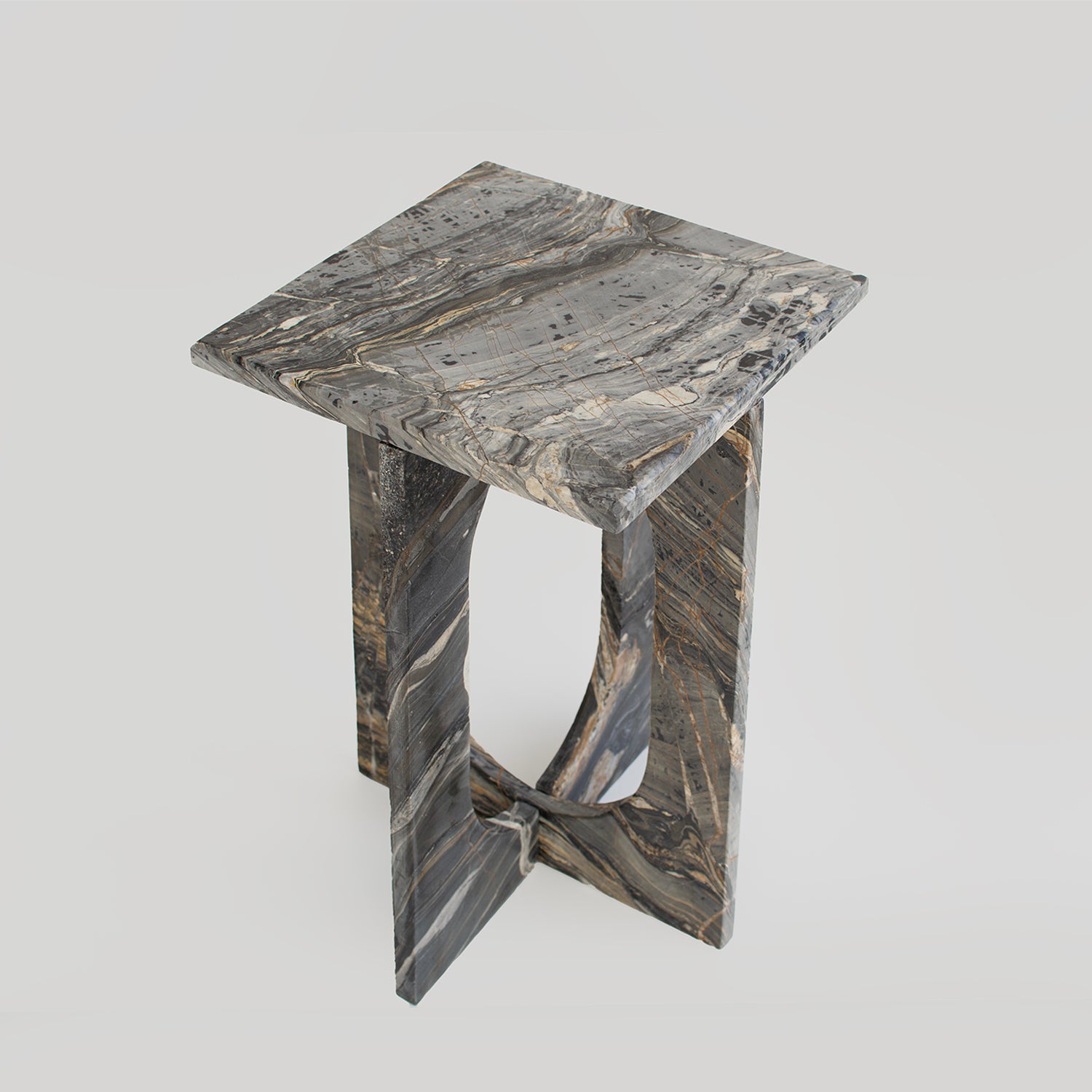 Picasso marble minimalist stone side table with clean lines