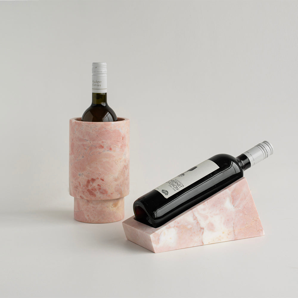 Marble wine holder with onyx stone base for bottle display