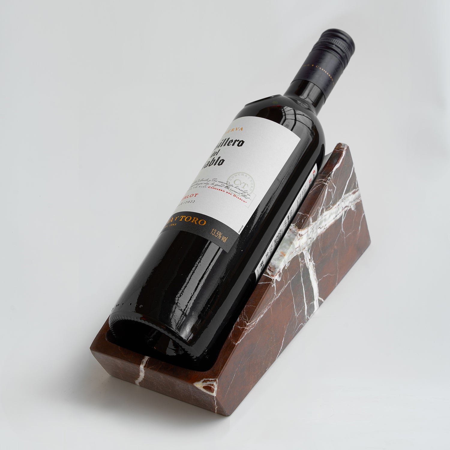 Rosso Levanto marble wine stand on kitchen counter