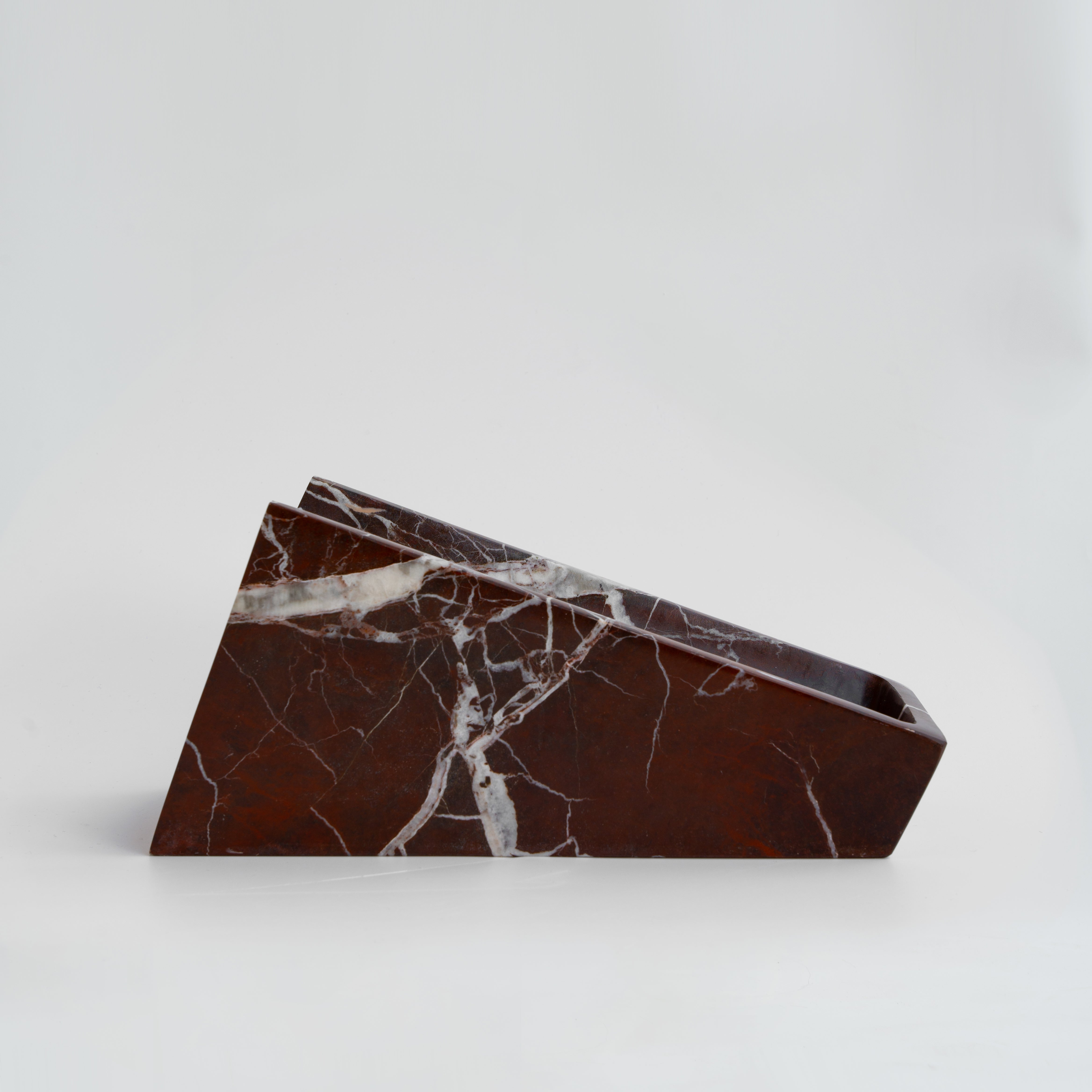 Rosso Levanto marble wine stand on kitchen counter