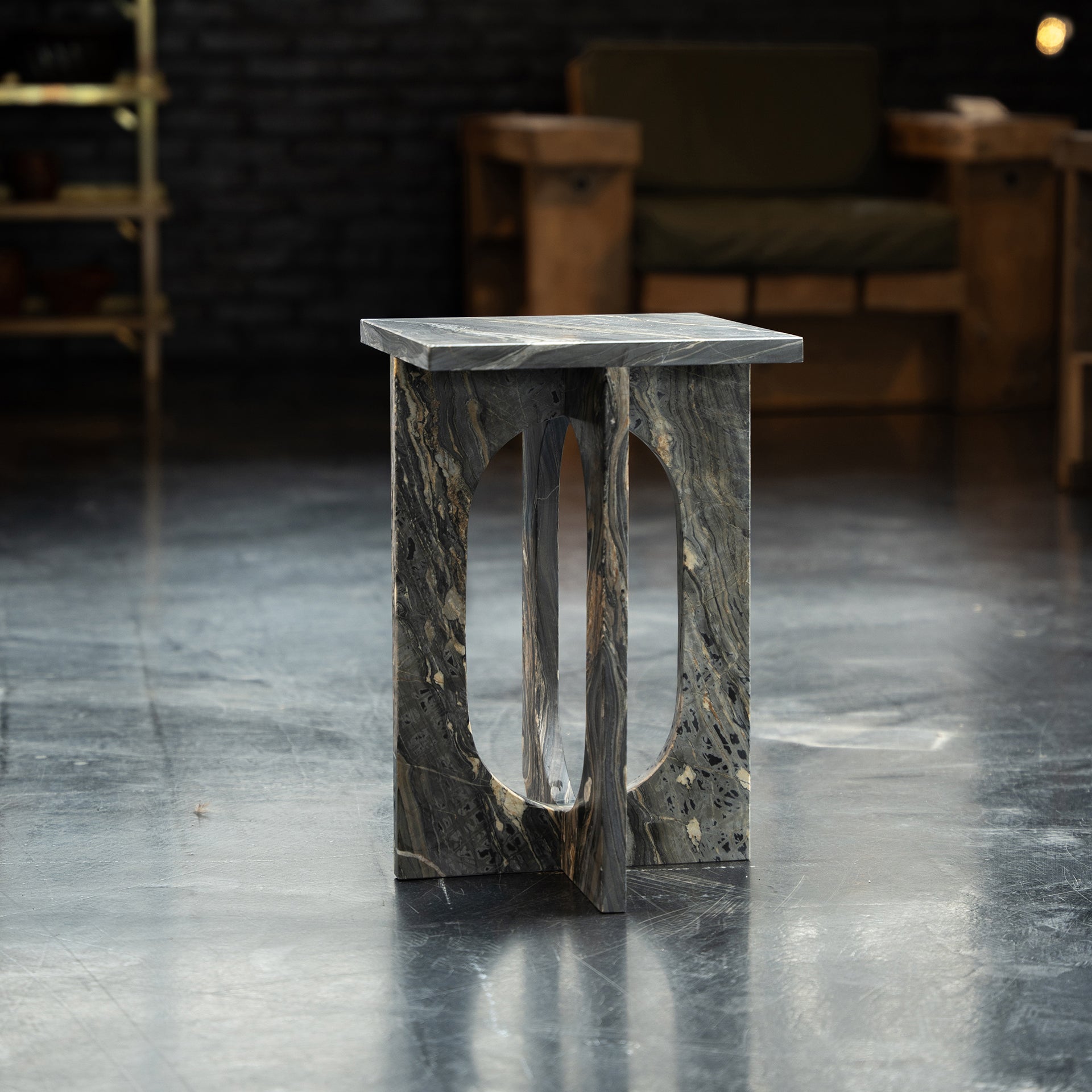 'BOND' SIDE TABLE - PICASSO MARBLE