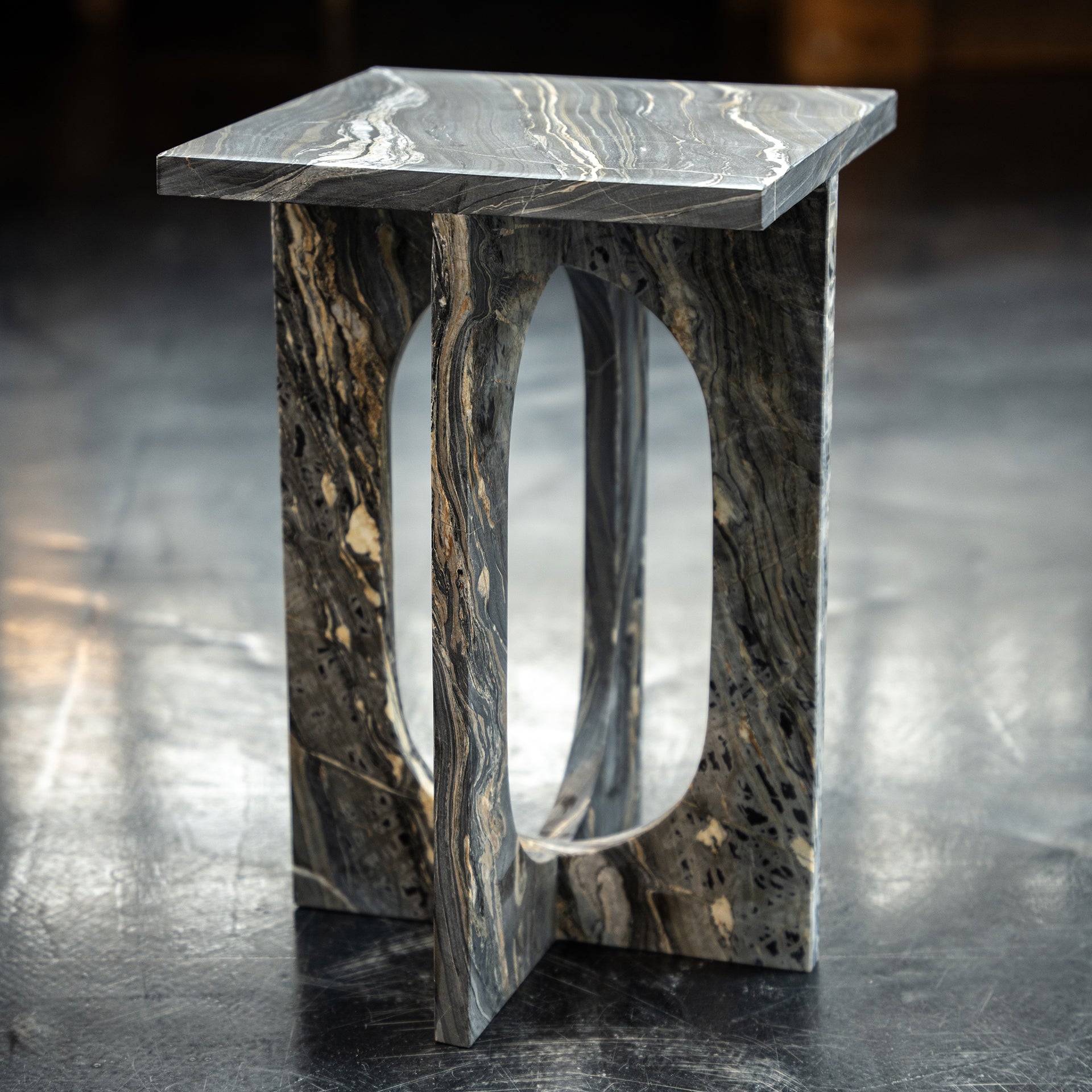 'BOND' SIDE TABLE - PICASSO MARBLE