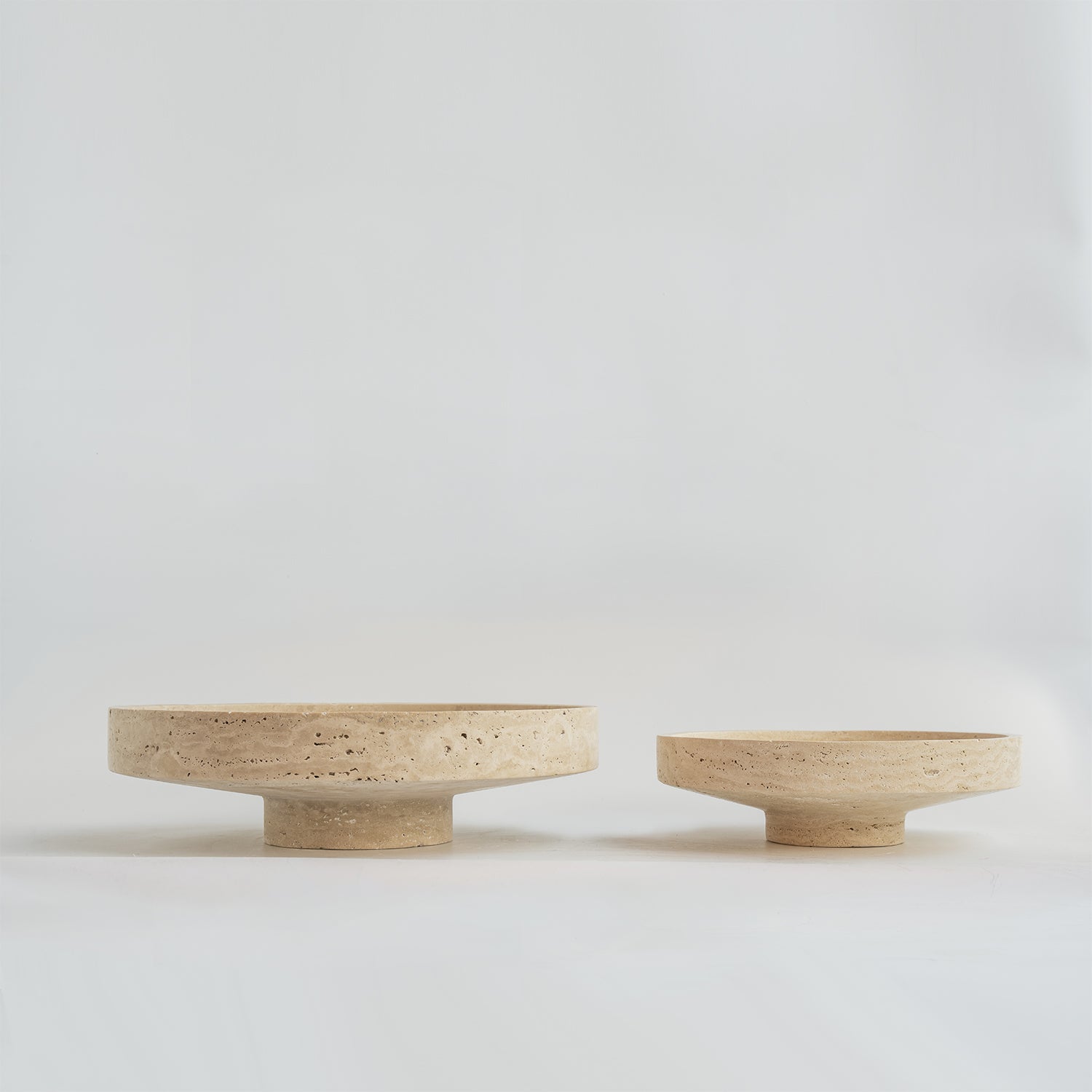 XL decorative travertine fruit bowl in natural stone