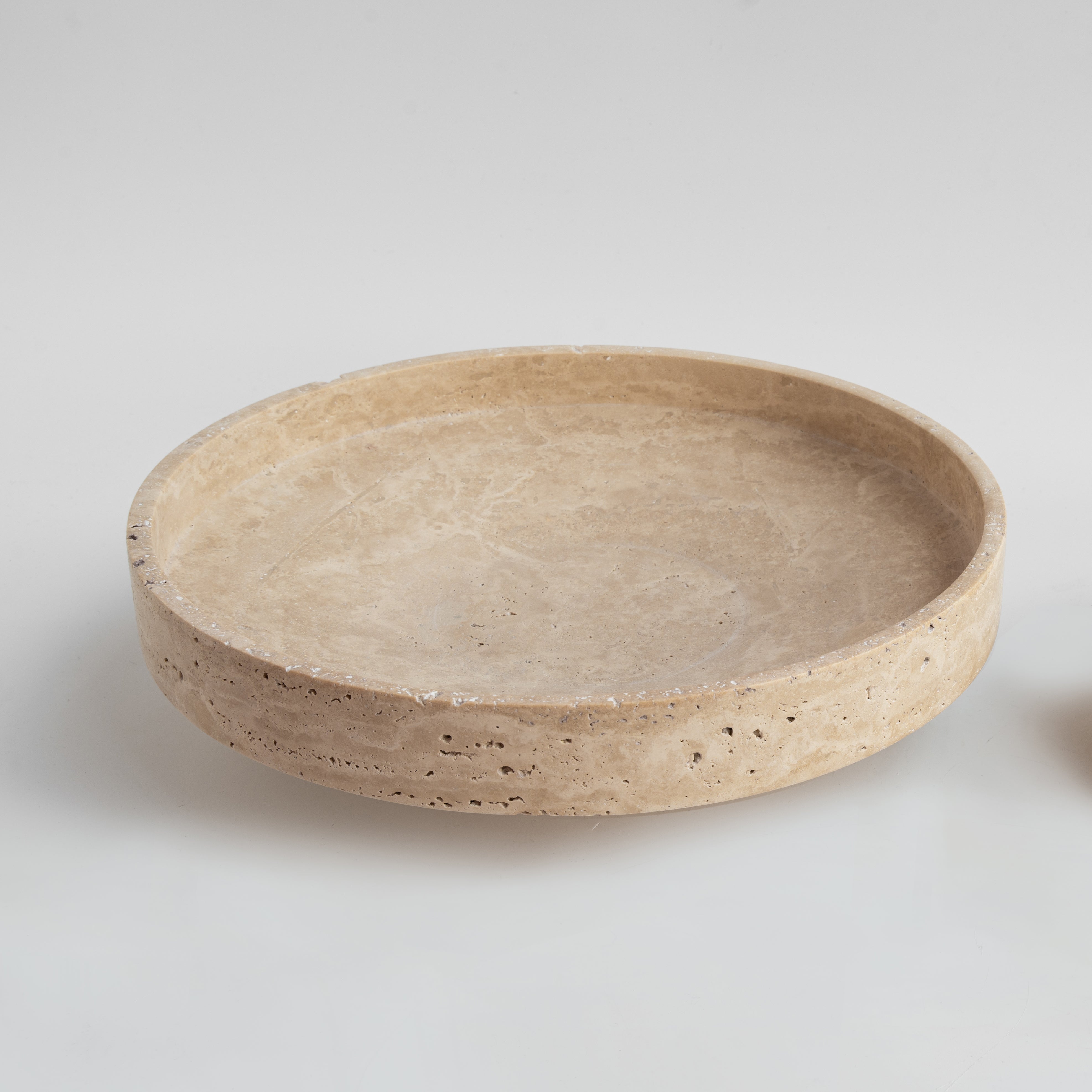 XL decorative travertine fruit bowl in natural stone