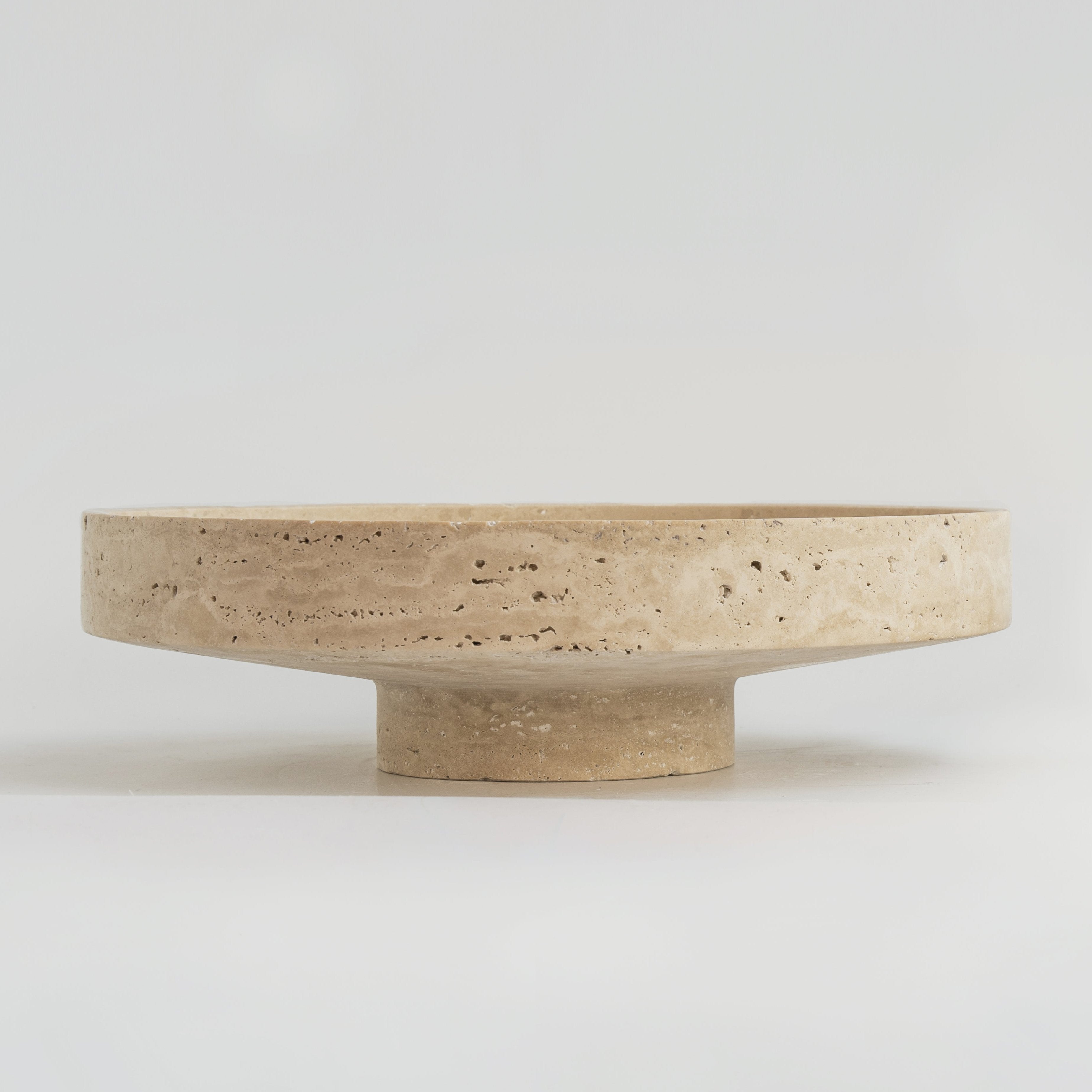XL decorative travertine fruit bowl in natural stone