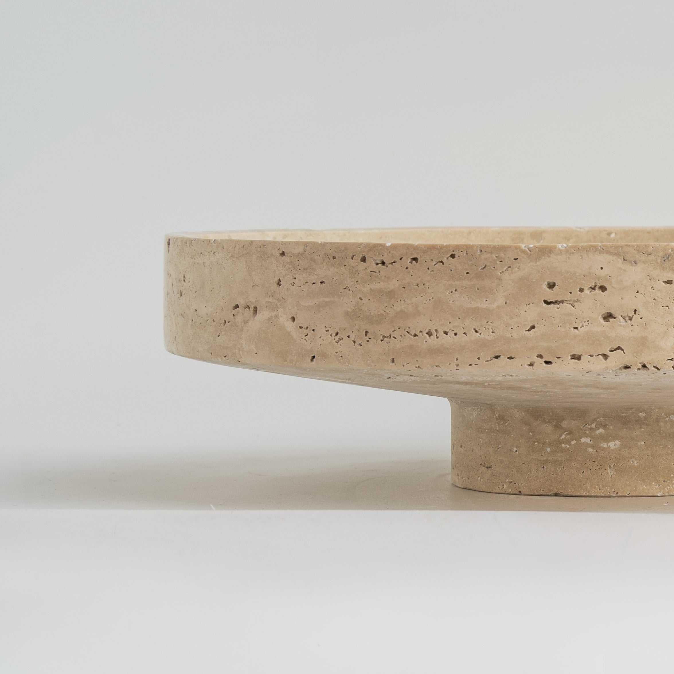 XL decorative travertine fruit bowl in natural stone