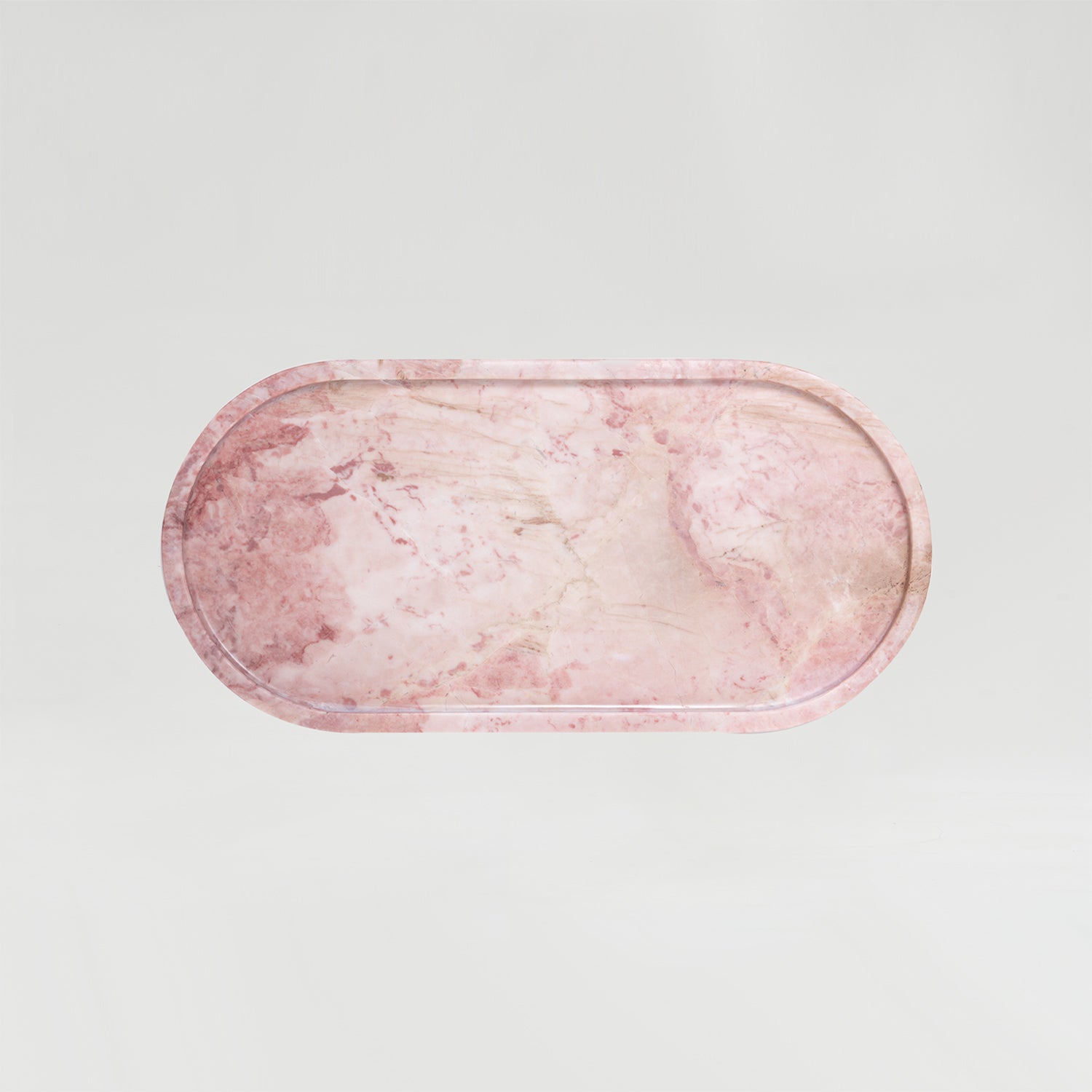 PINK MARBLE OVAL TRAY