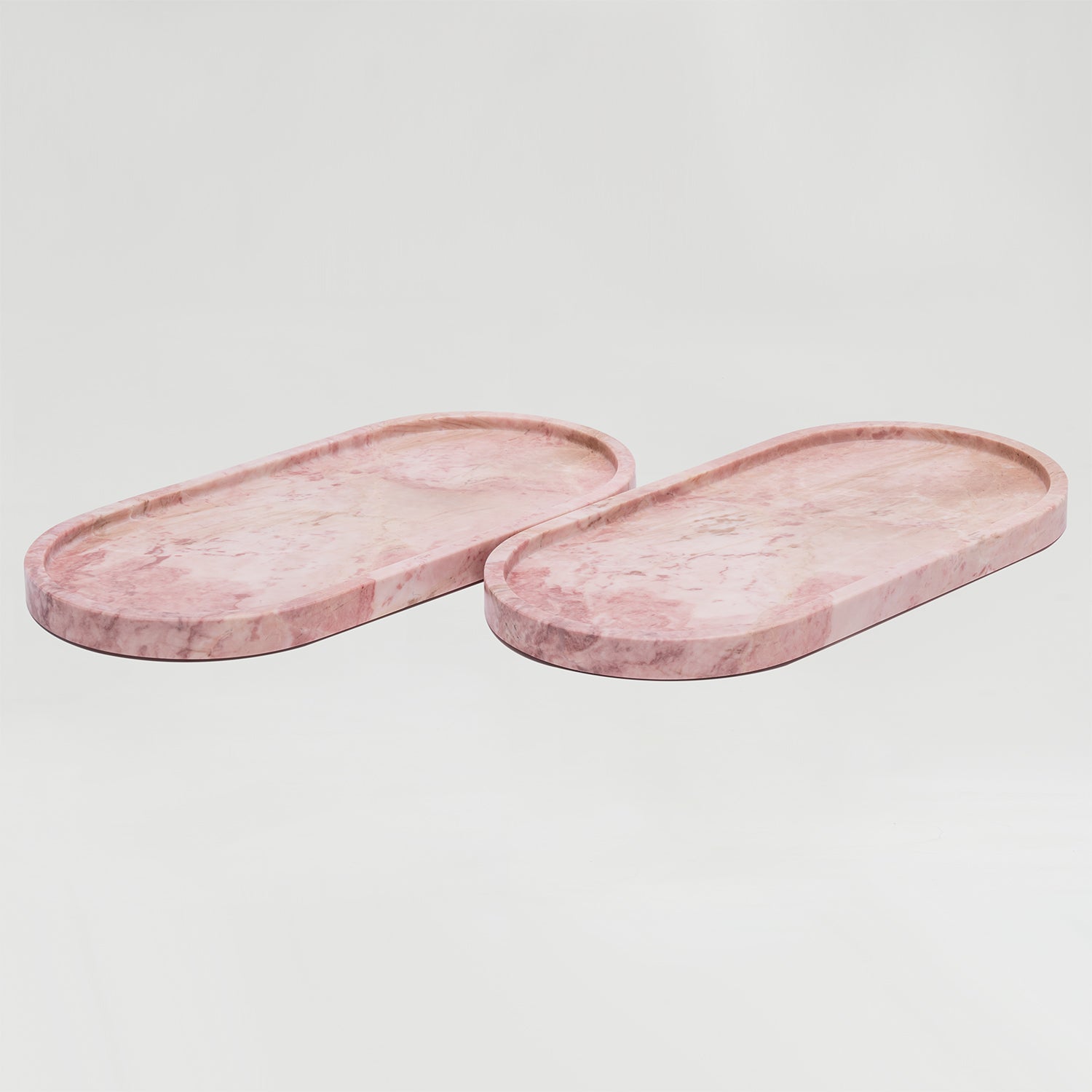PINK MARBLE OVAL TRAY