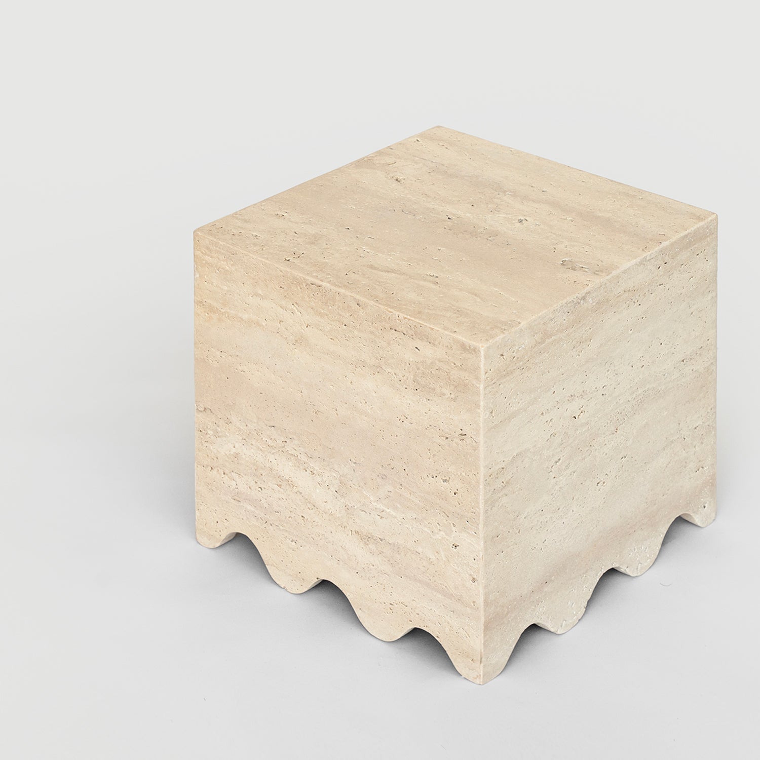 TRAVERTINE SIDE TABLE 'FLOW'