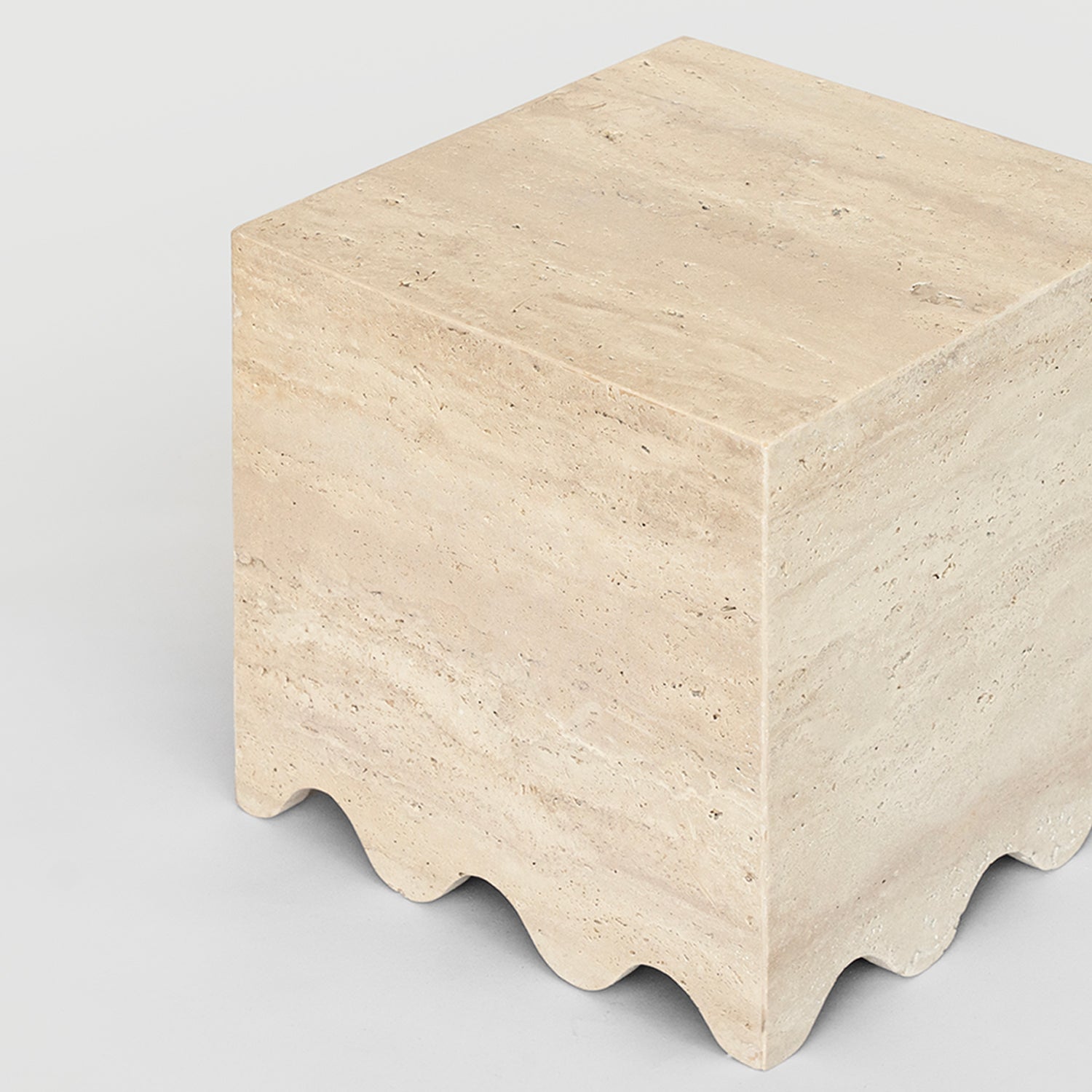 TRAVERTINE SIDE TABLE 'FLOW'
