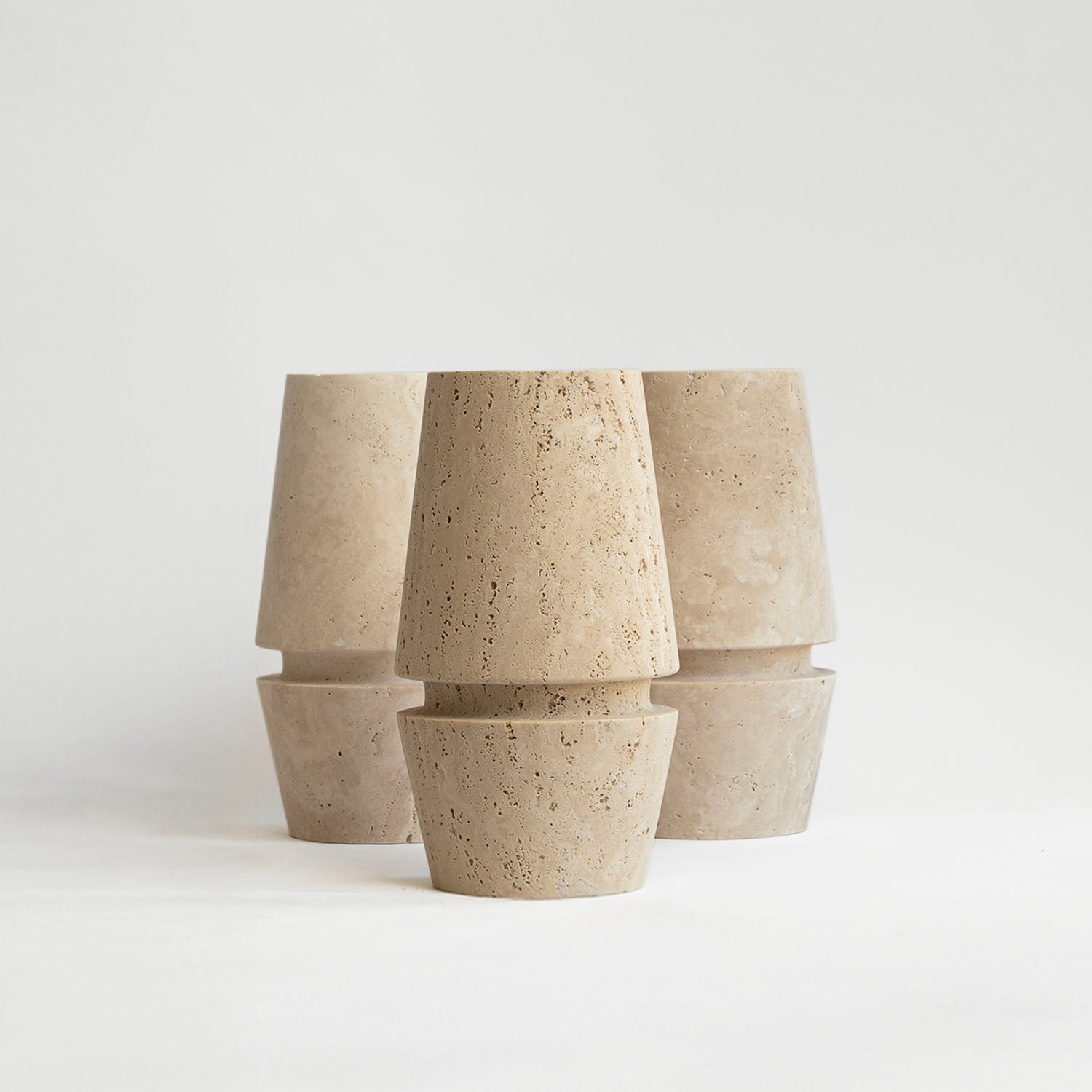 TRAVERTINE VASE 'MOTTO'