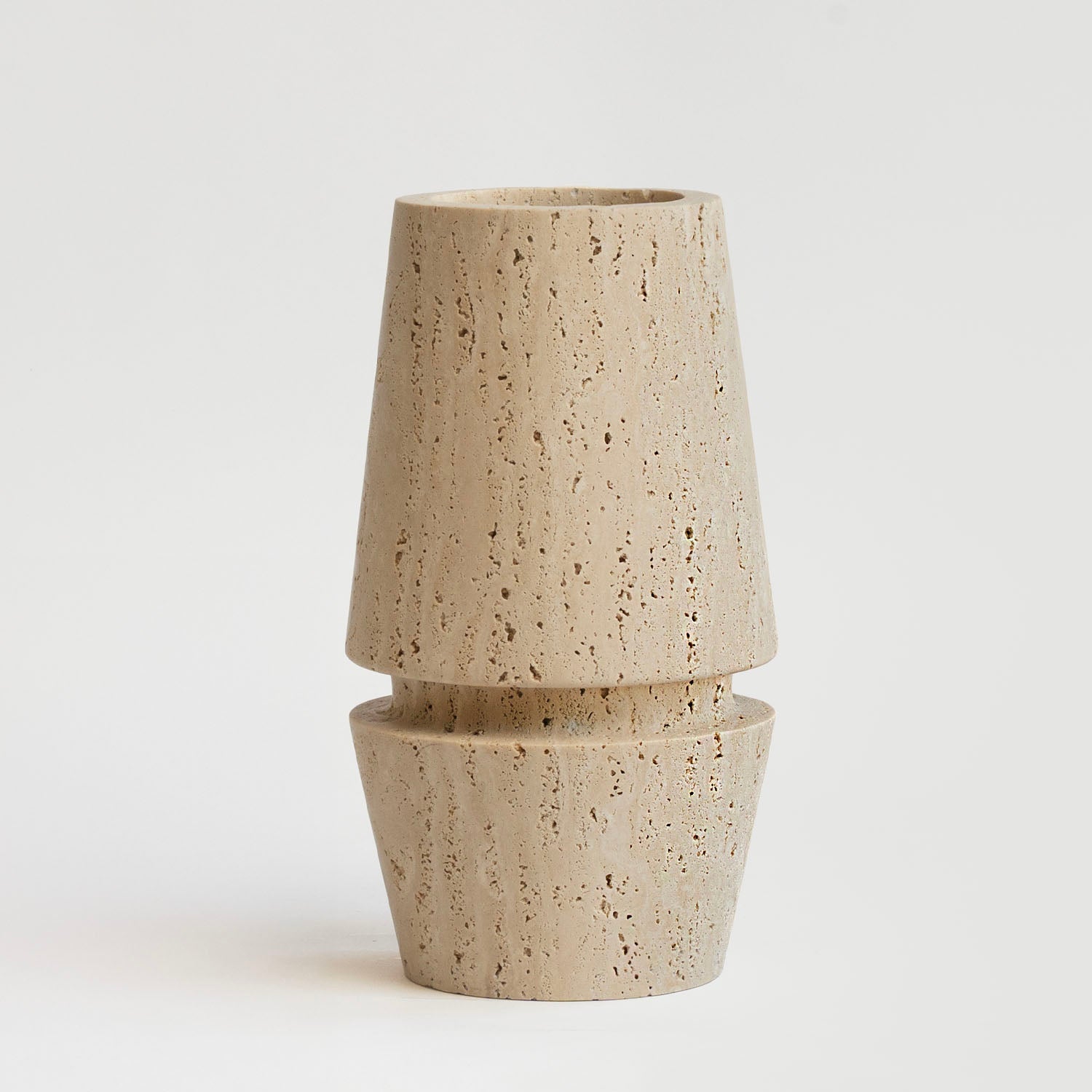 TRAVERTINE VASE 'MOTTO'