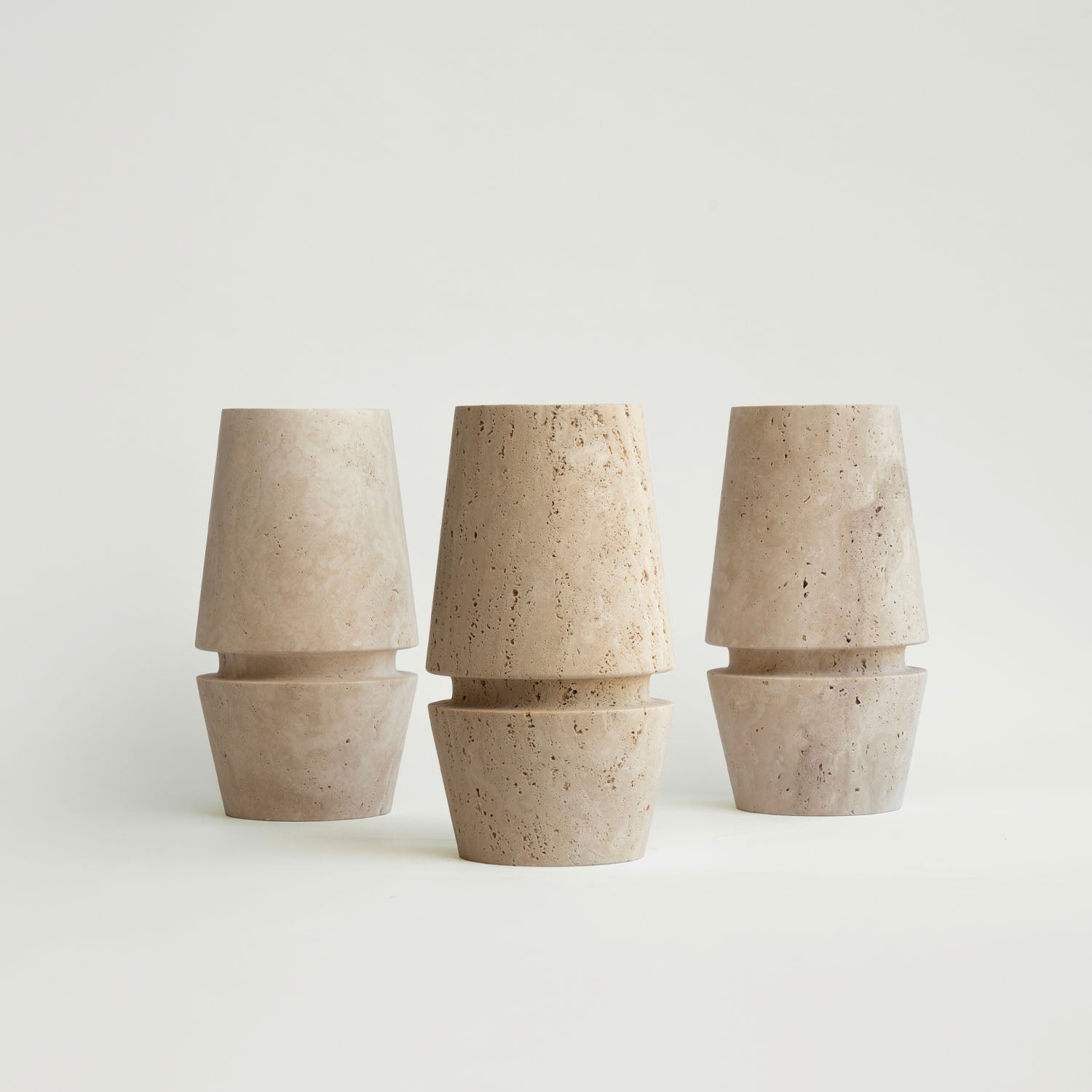 TRAVERTINE VASE 'MOTTO'