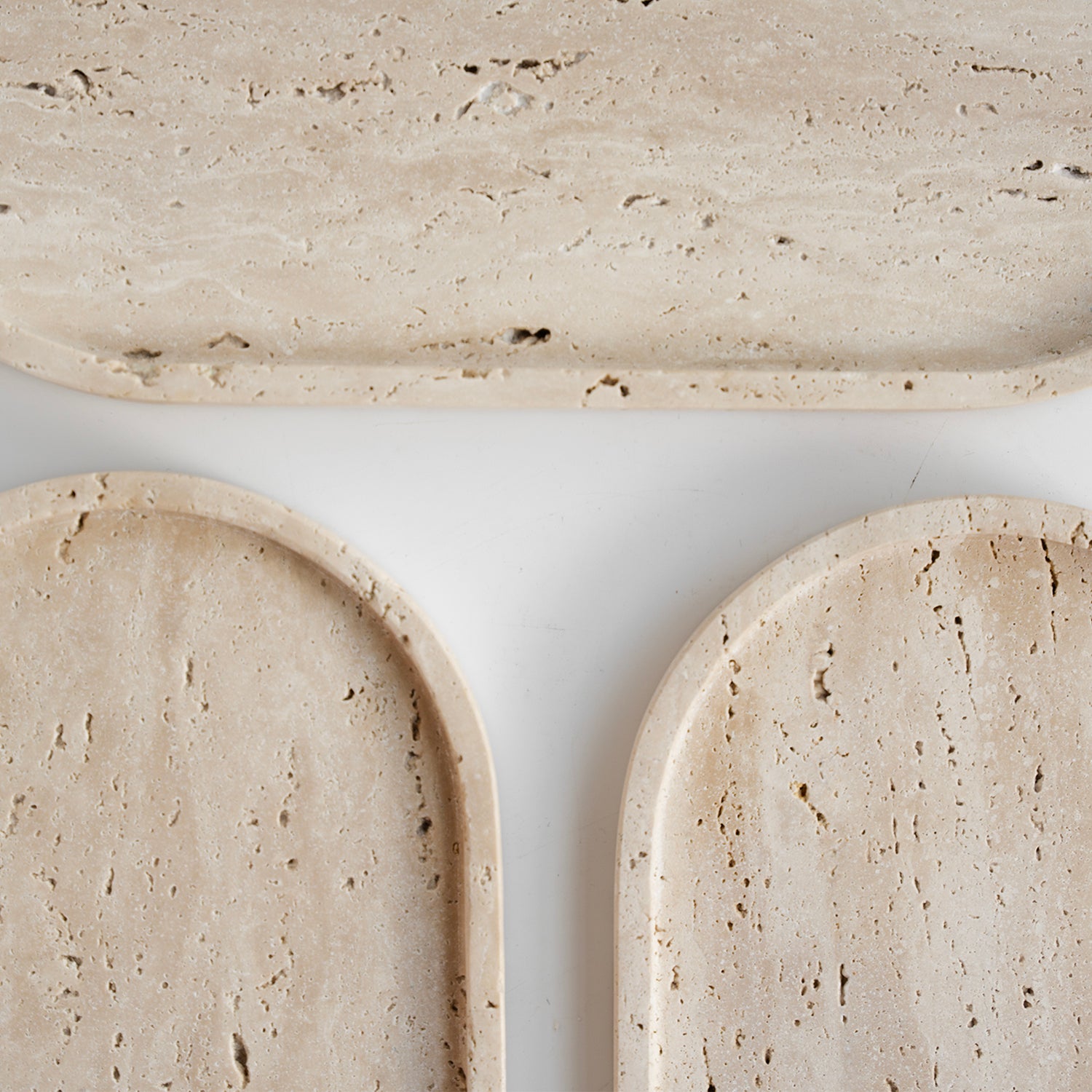 Travertine oval tray for kitchen and bathroom use