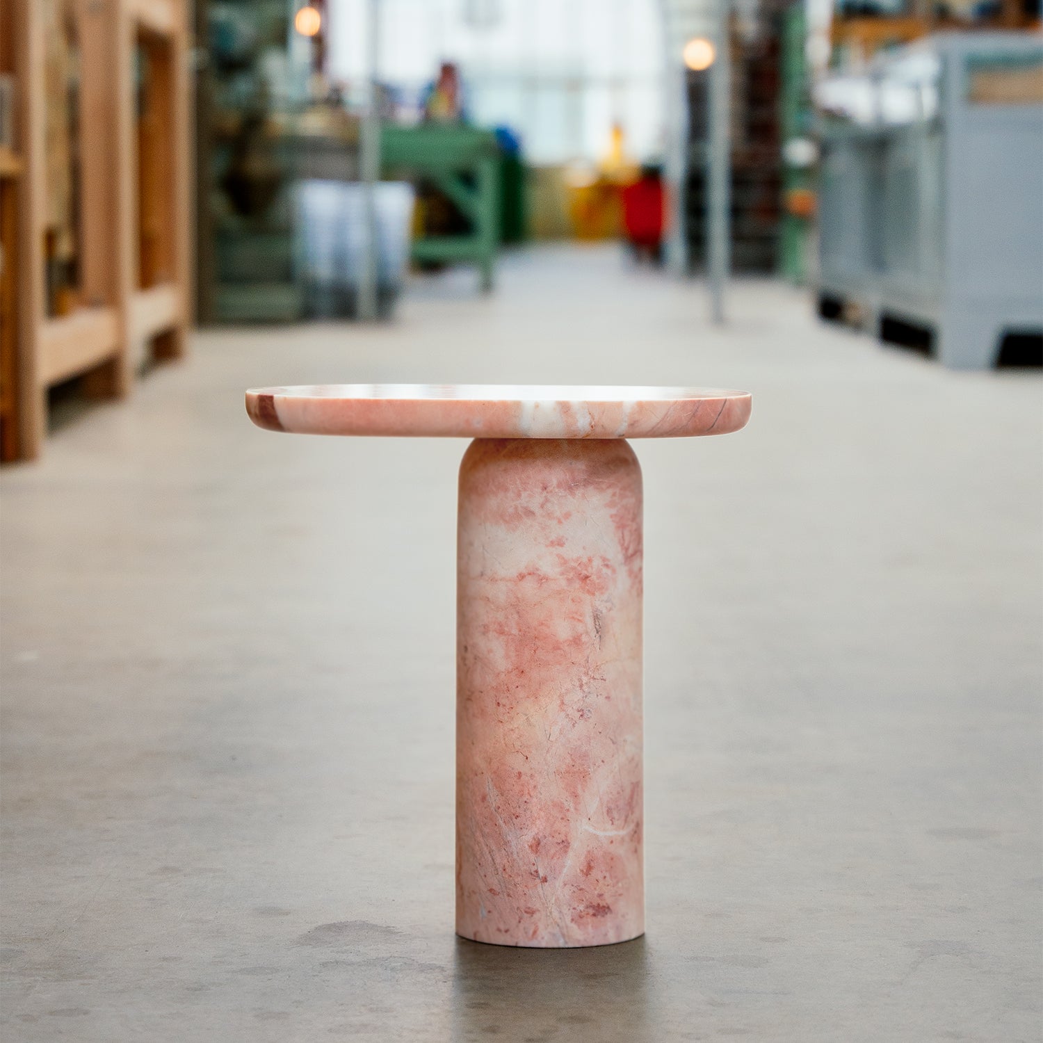 "BOLD" PINK MARBLE SIDE TABLE