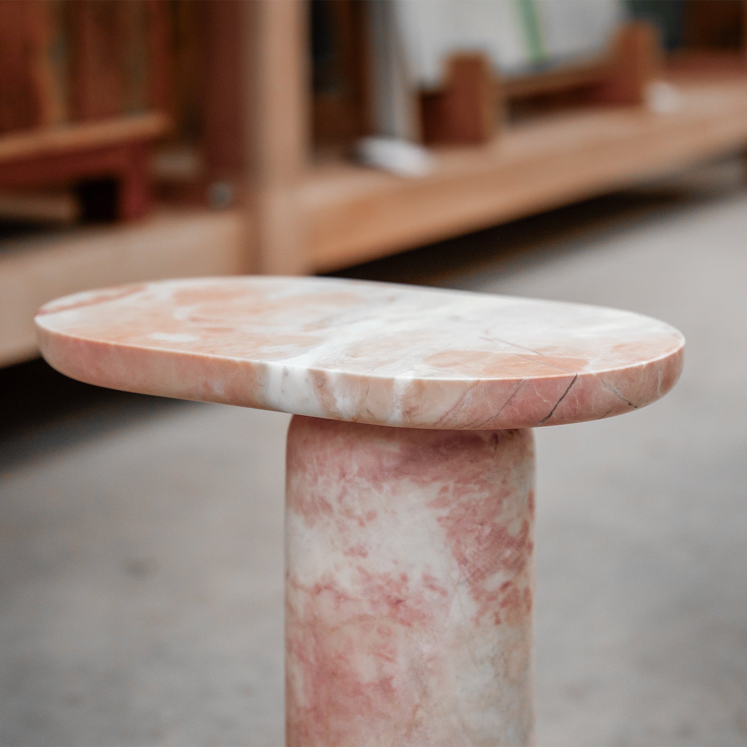 "BOLD" PINK MARBLE SIDE TABLE