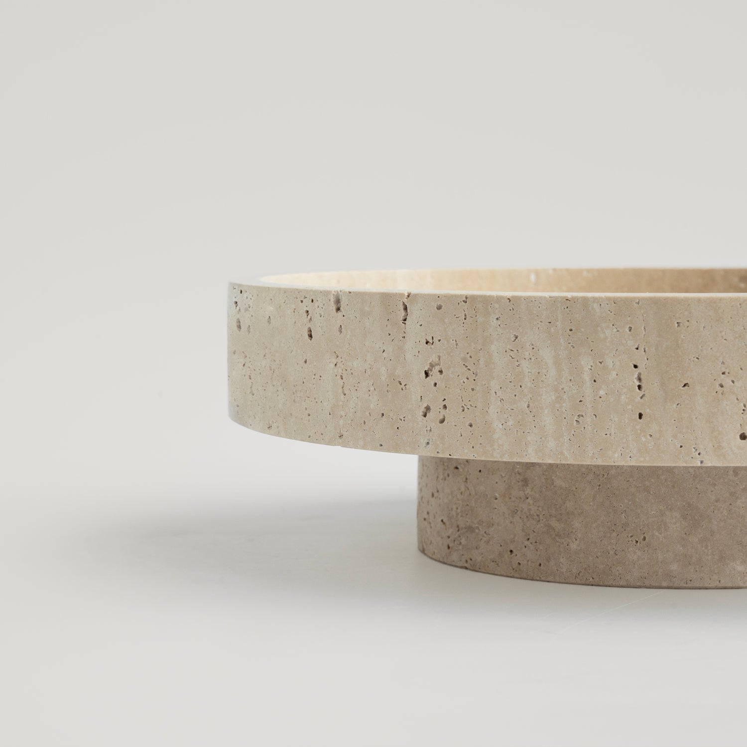 Decorative travertine fruit bowl made from natural stone
