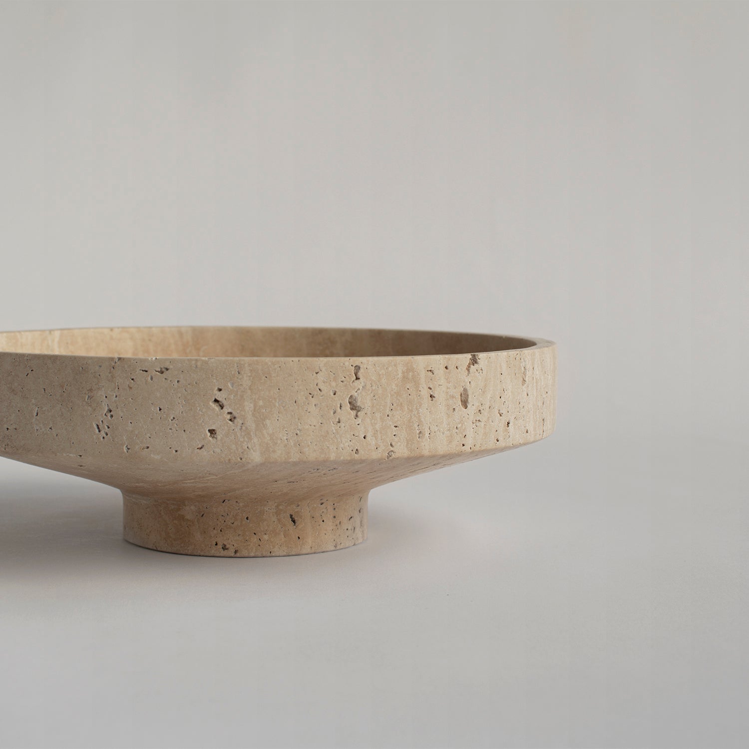 Travertine narrow bowl for home decor and fruit display