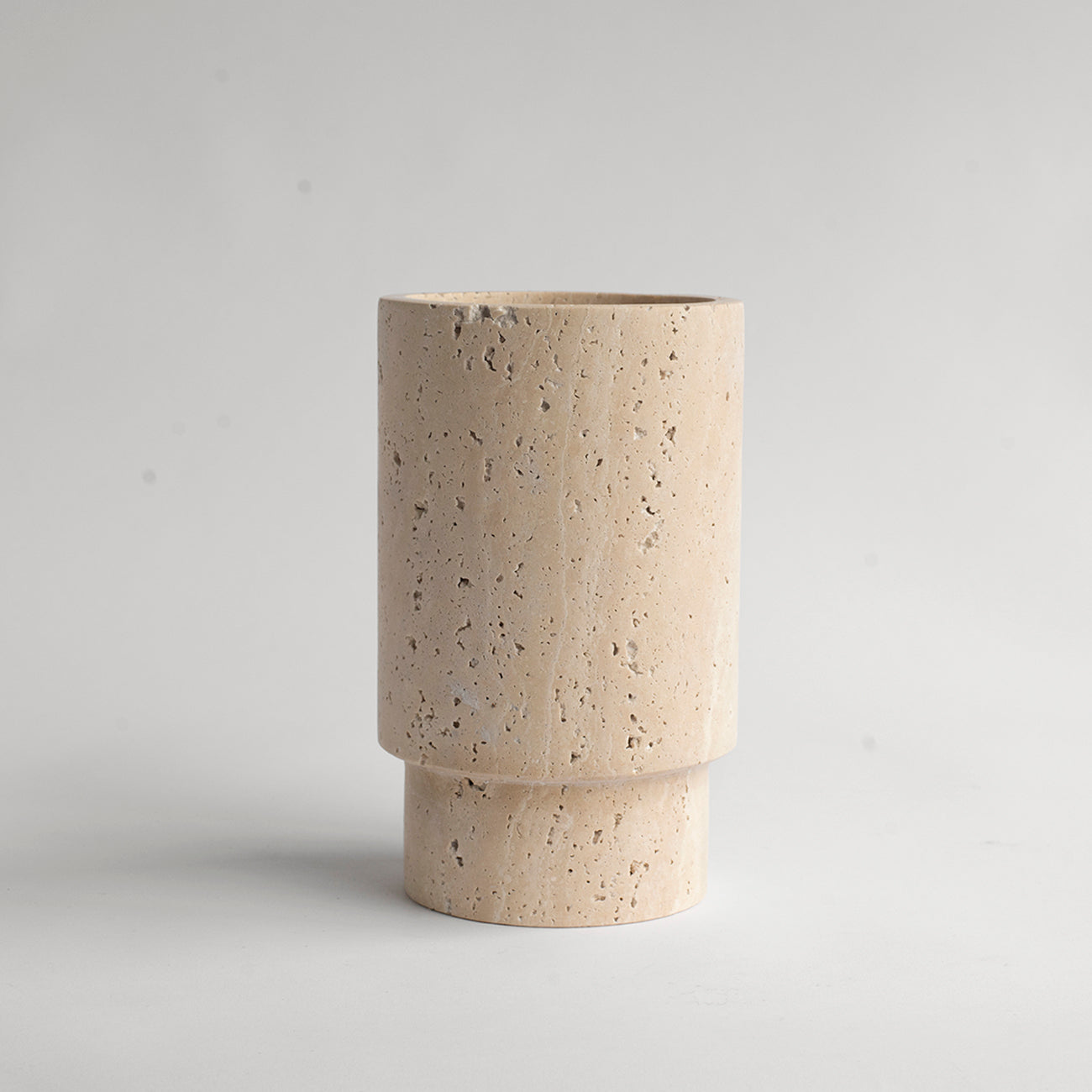 Travertine wine cooler vase for marble home decor
