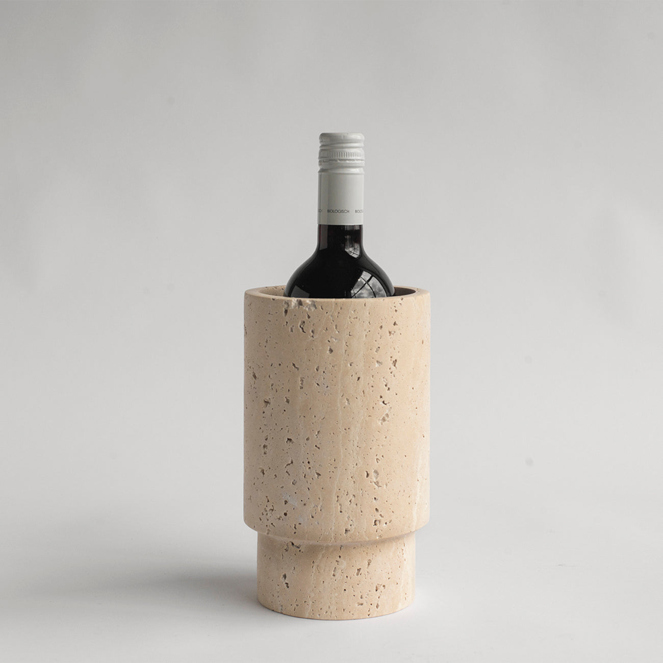 Travertine wine cooler vase for marble home decor