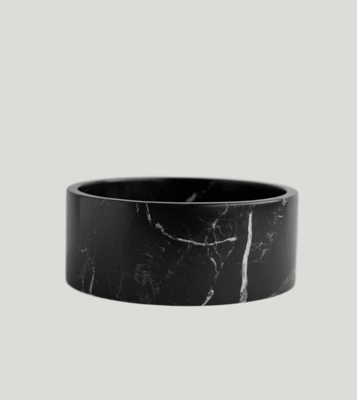 Black marble bowl with matte finish for home decor
