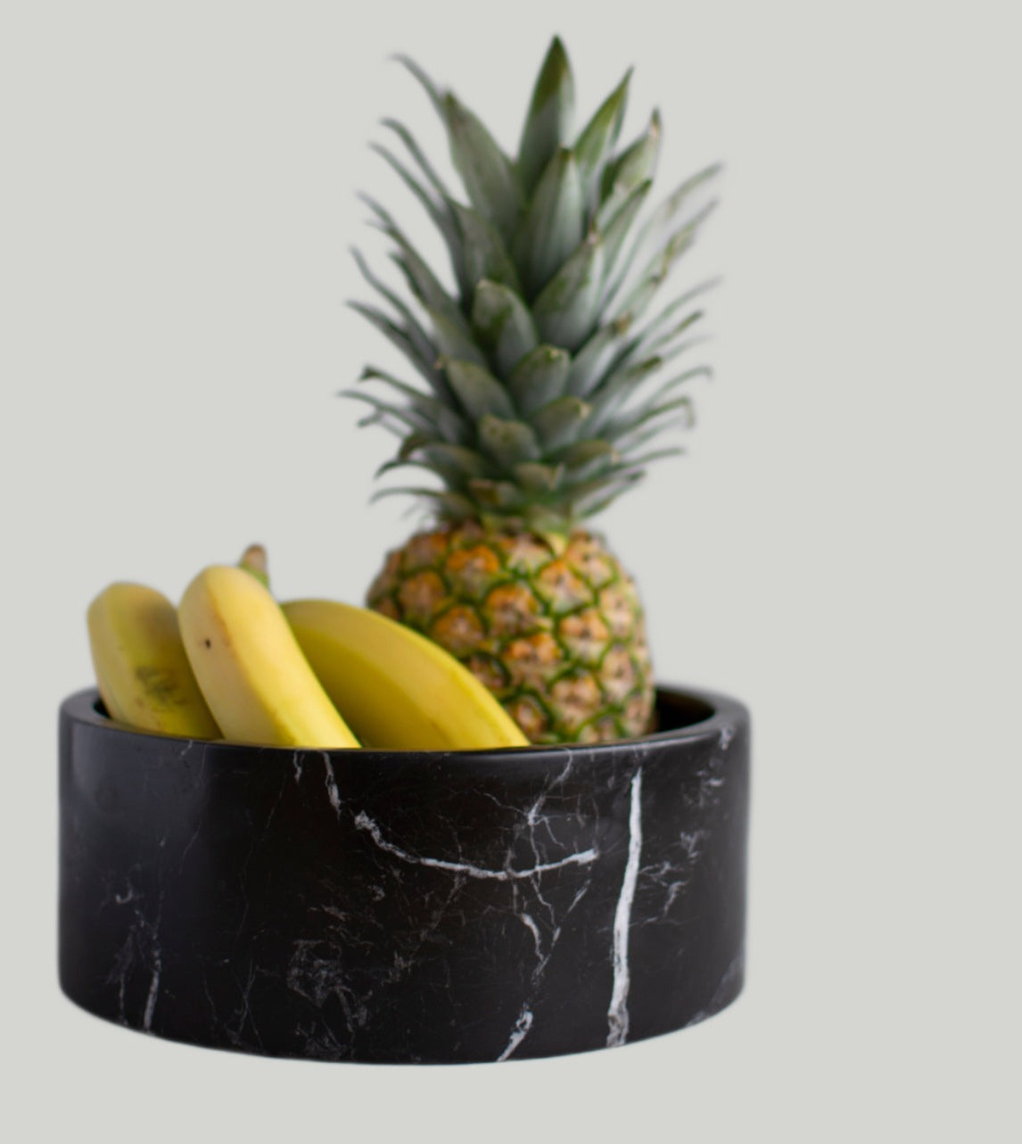Black marble bowl with matte finish for home decor